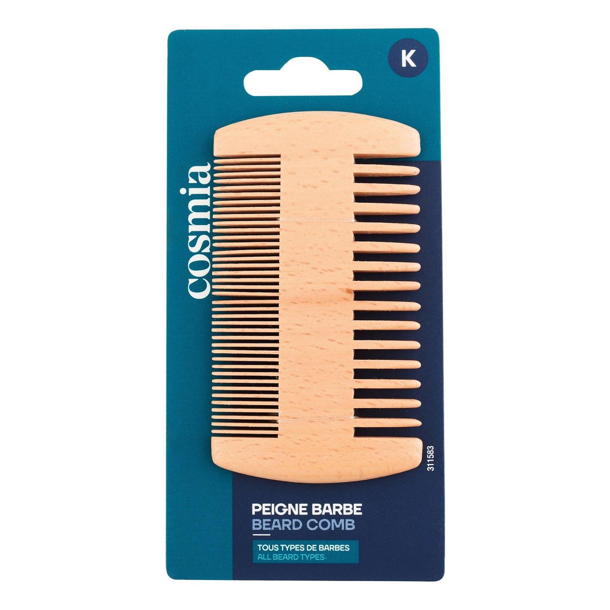 COSMIA Peigne barbe en bois 1 peigne