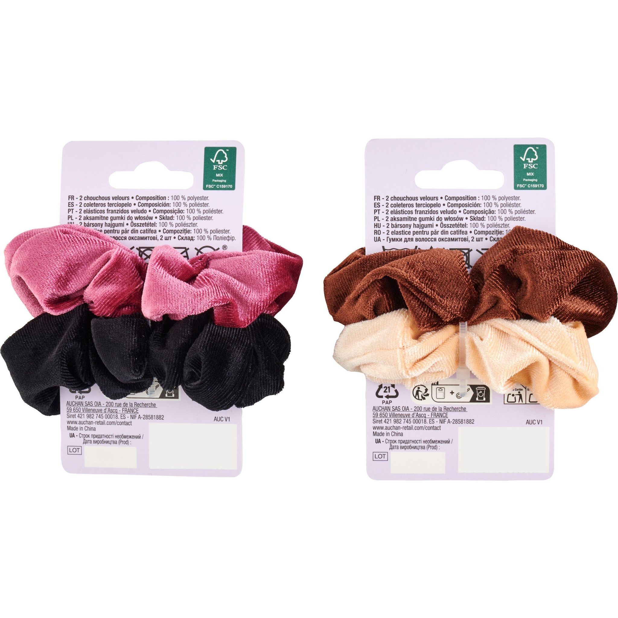 Voir la diapositive 2 : COSMIA Chouchous en velours 2 pièces