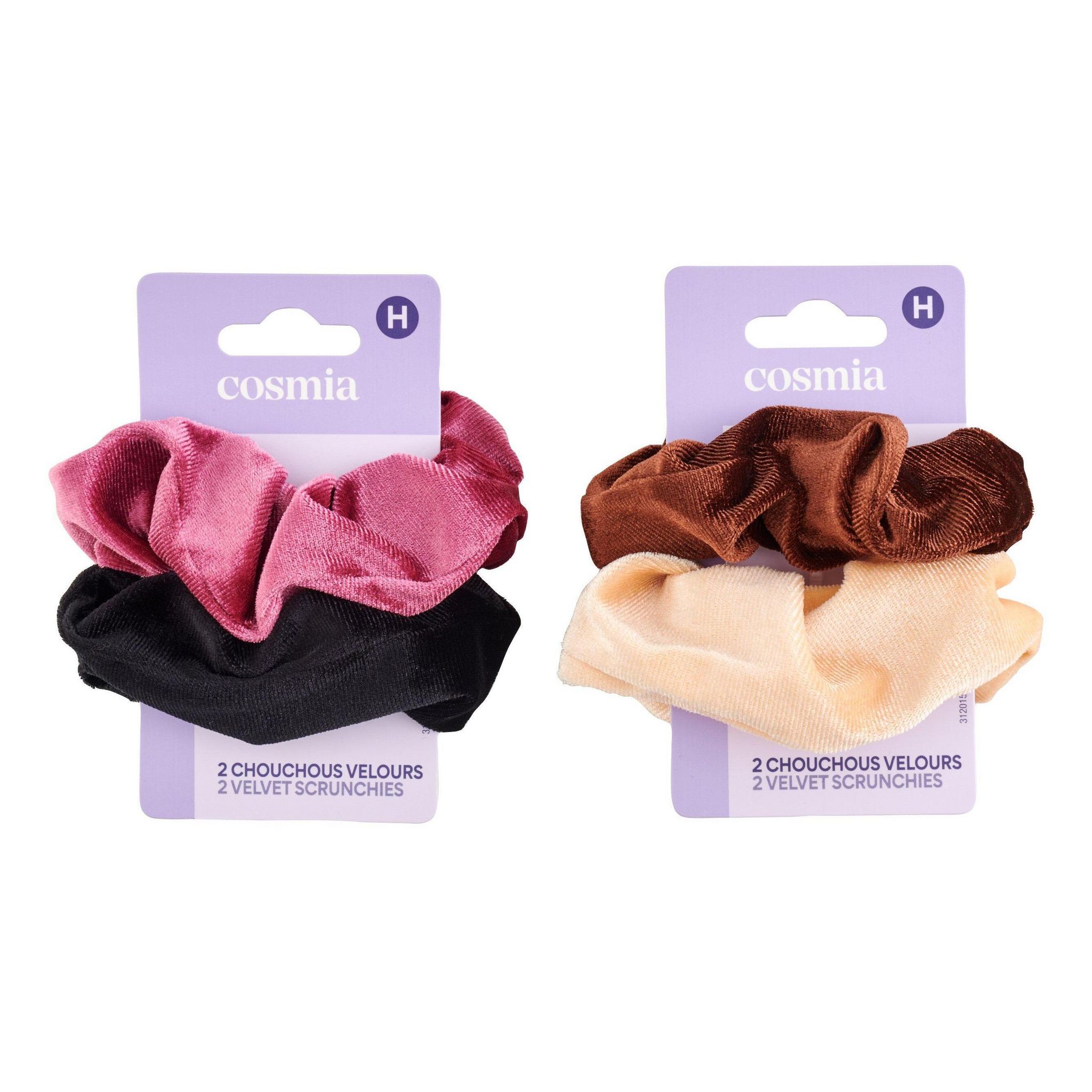 Voir la diapositive 3 : COSMIA Chouchous en velours 2 pièces