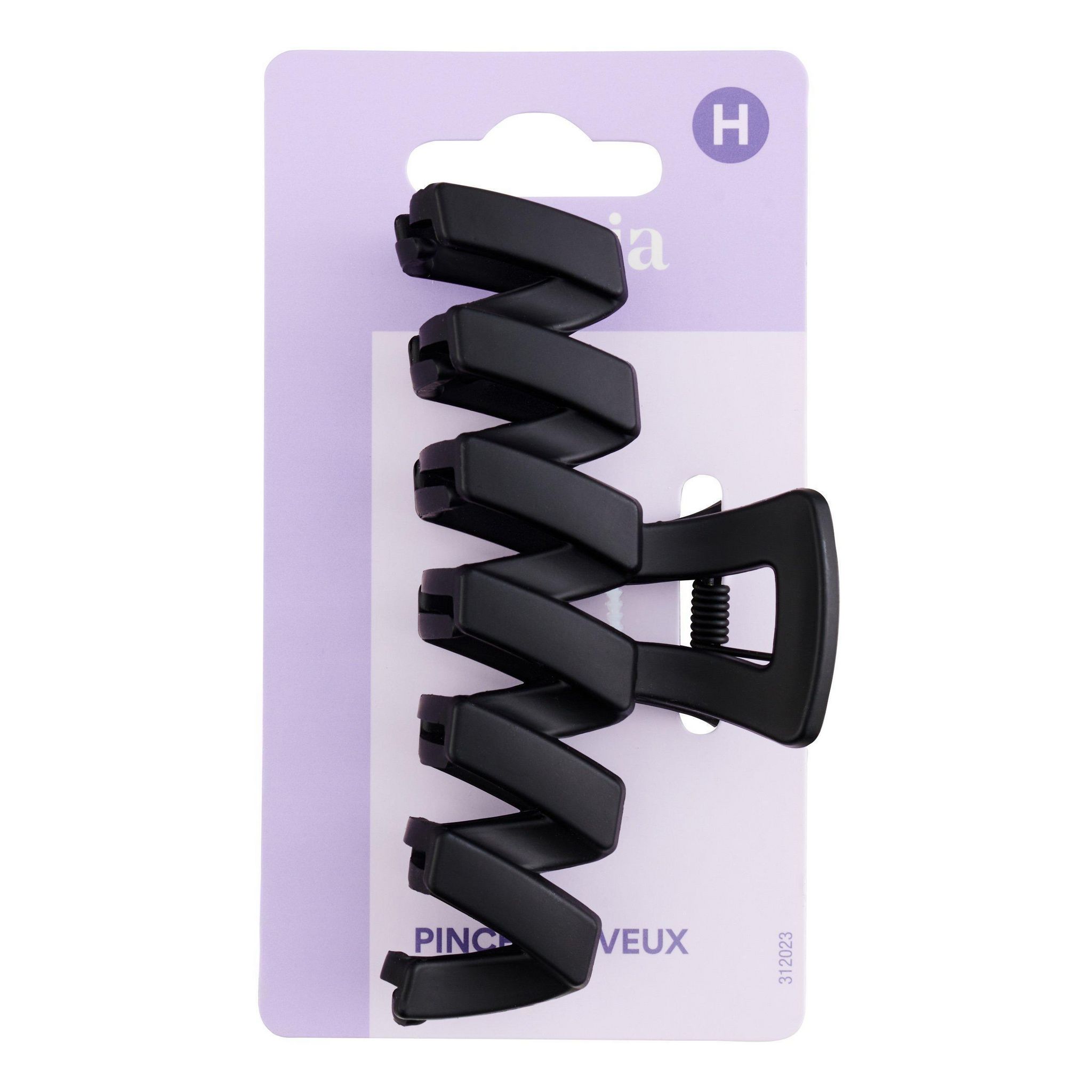 Voir la diapositive 3 : COSMIA Pince à cheveux zigzag noire 1 pièce