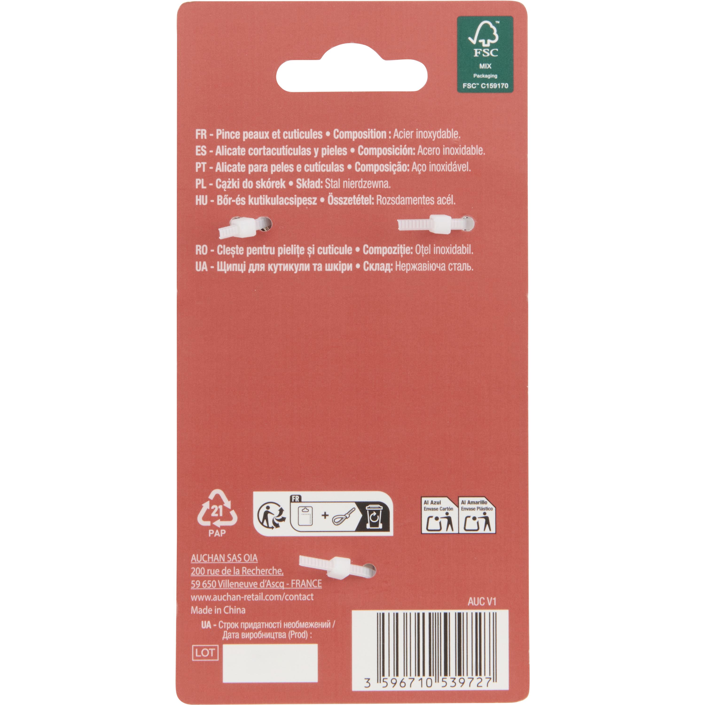 Voir la diapositive 2 : COSMIA Pince pour peaux et cuticules 1 pièce