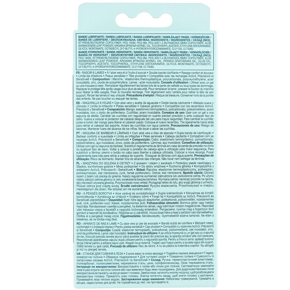 COSMIA Sensitive 5 rasoir 6 lames 1 pièce