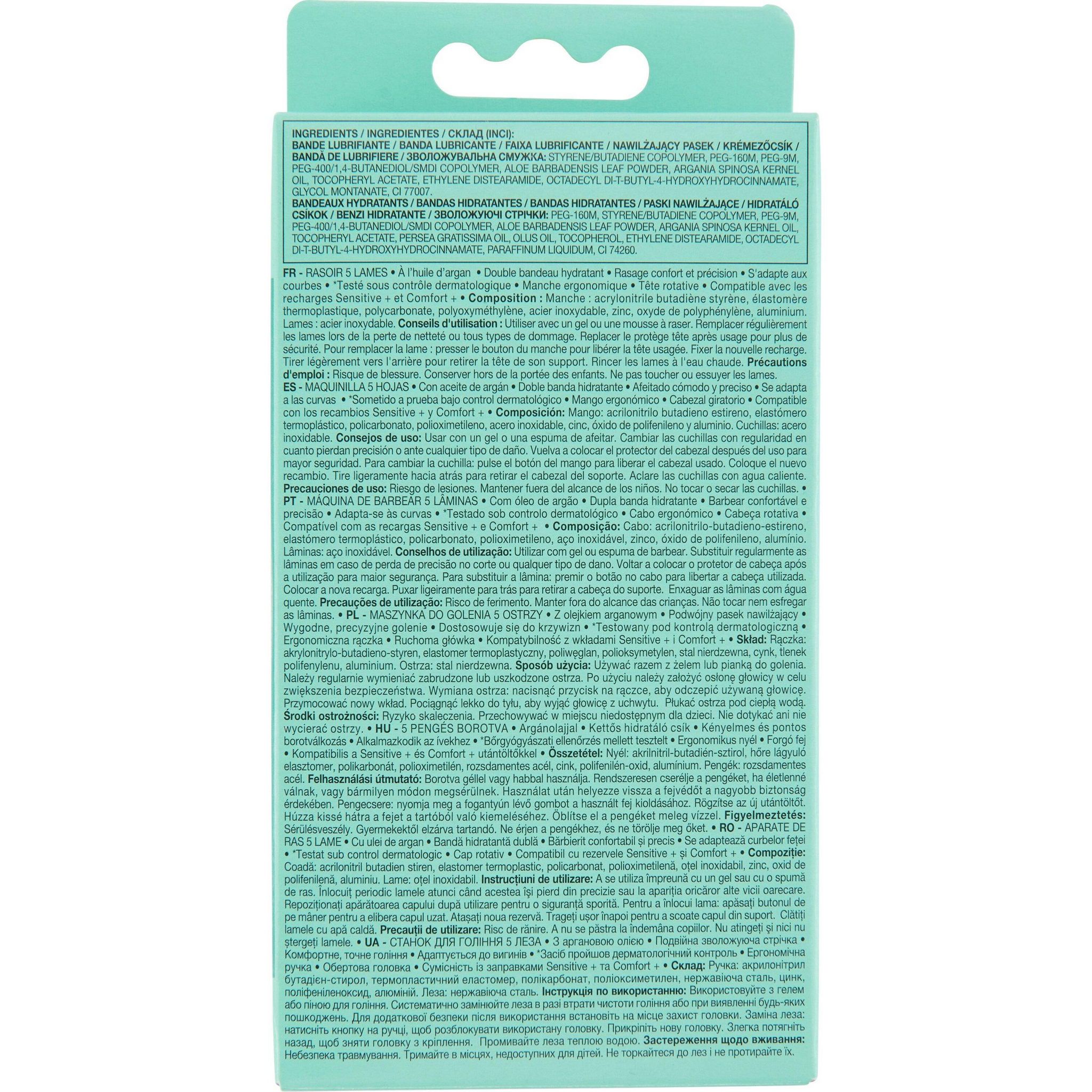 Voir la diapositive 4 : COSMIA Rasoir 5 lames comfort+ 3 pièces