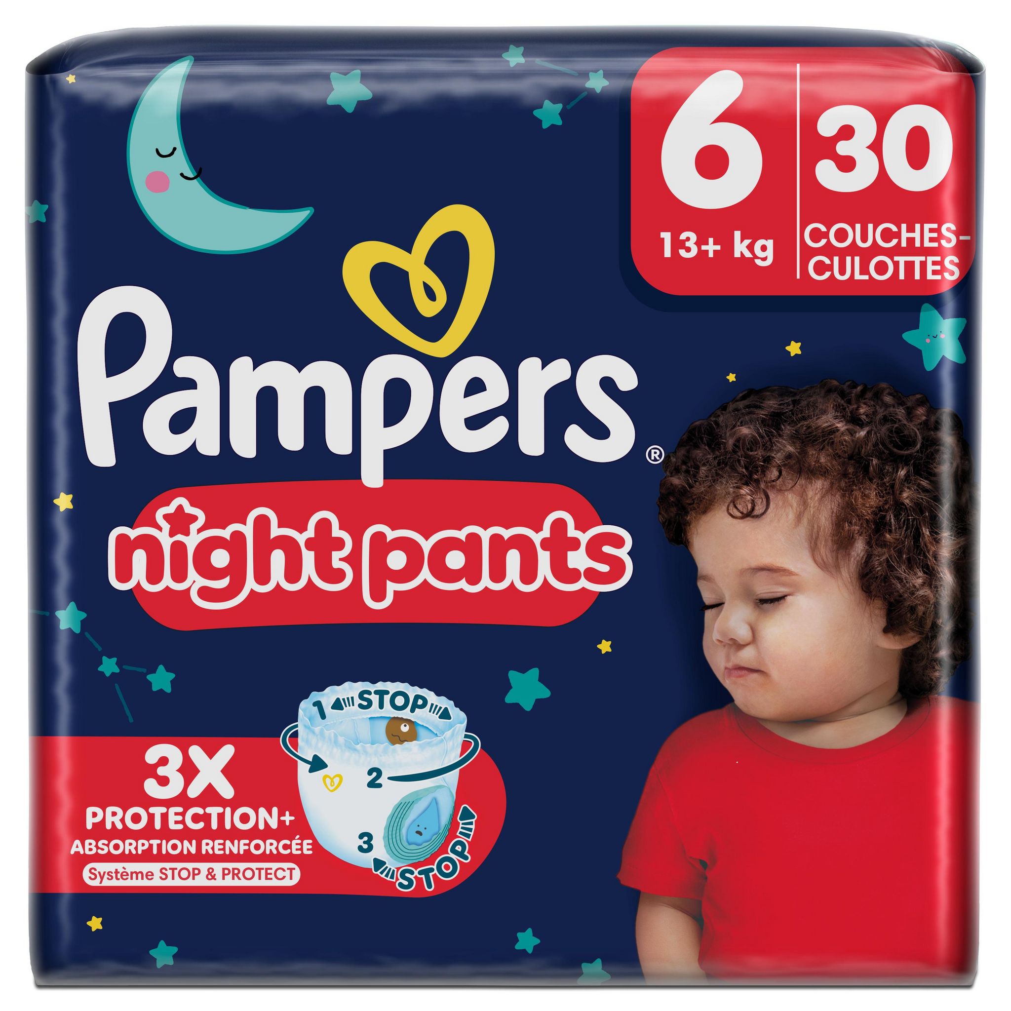 PAMPERS Couches-culottes nuit taille 6 (13kg+) 30 couches-culottes