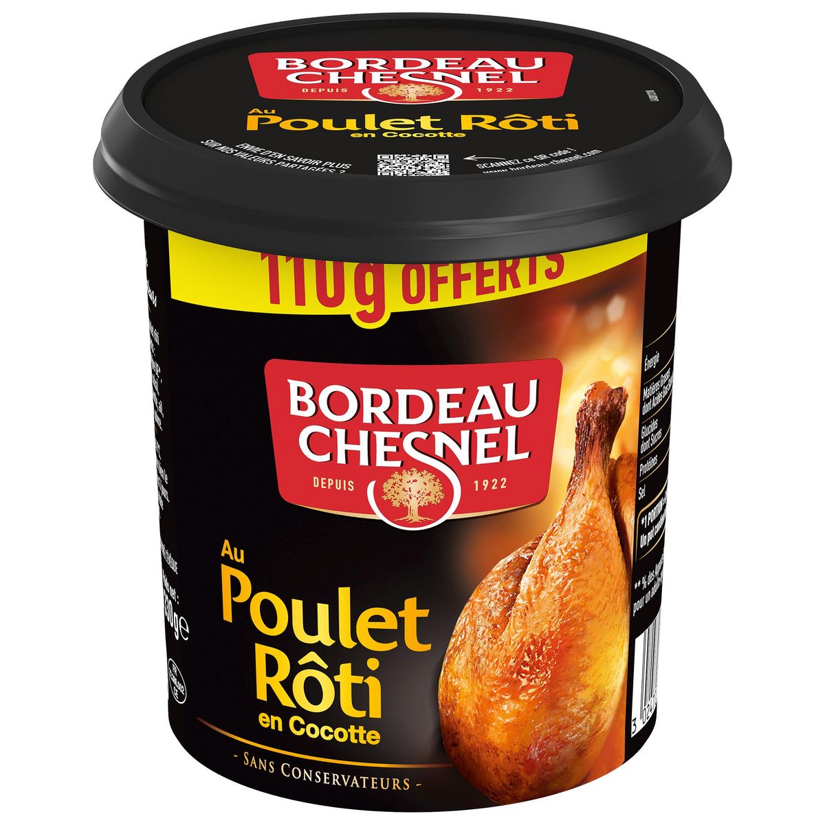 BORDEAU CHESNEL Spécialité charcutière - Poulet rôti en cocotte sans conservateur 220g + 110g offerts 330g