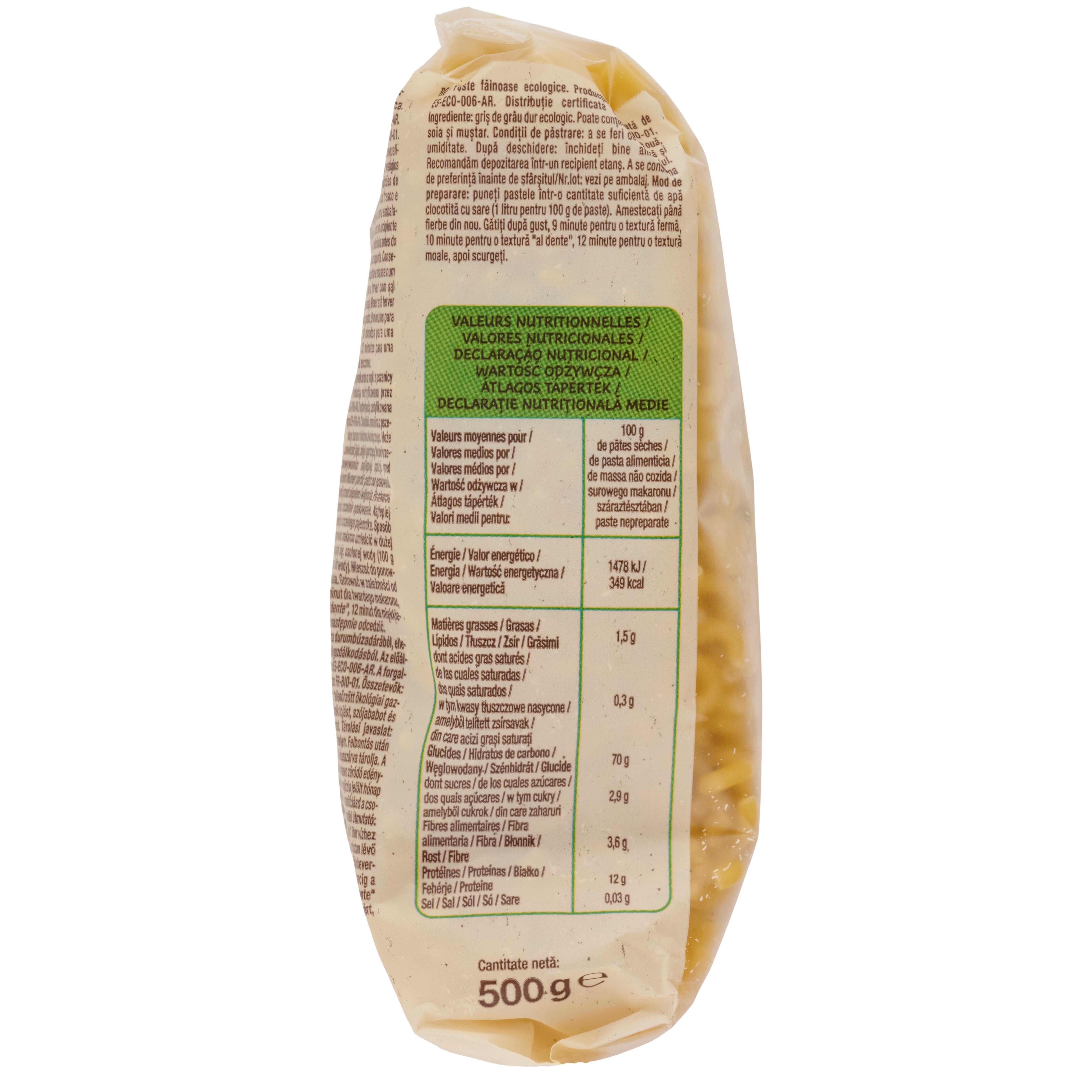 Voir la diapositive 2 : AUCHAN BIO Coquillettes bio 500g