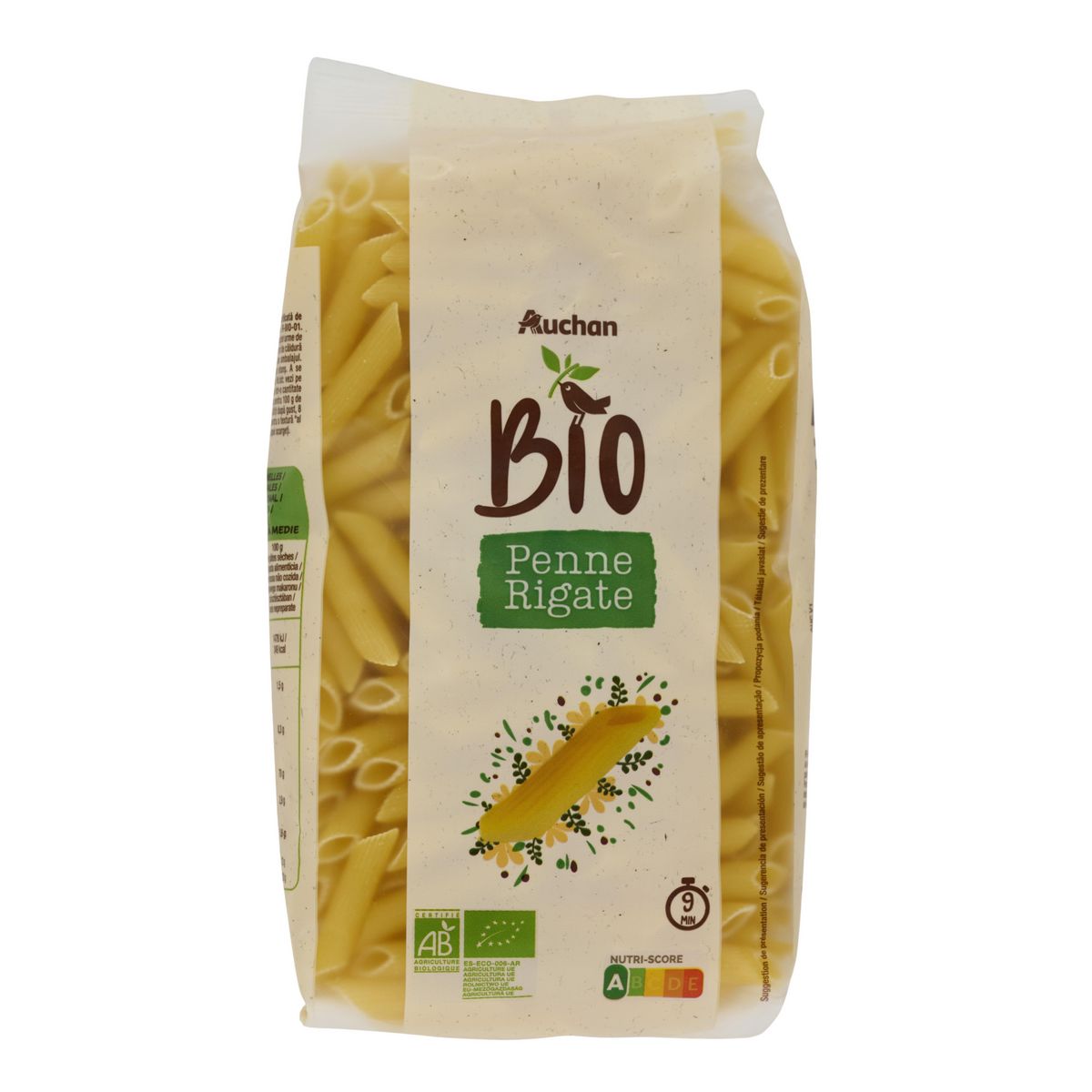 AUCHAN BIO Penne rigate bio 500g