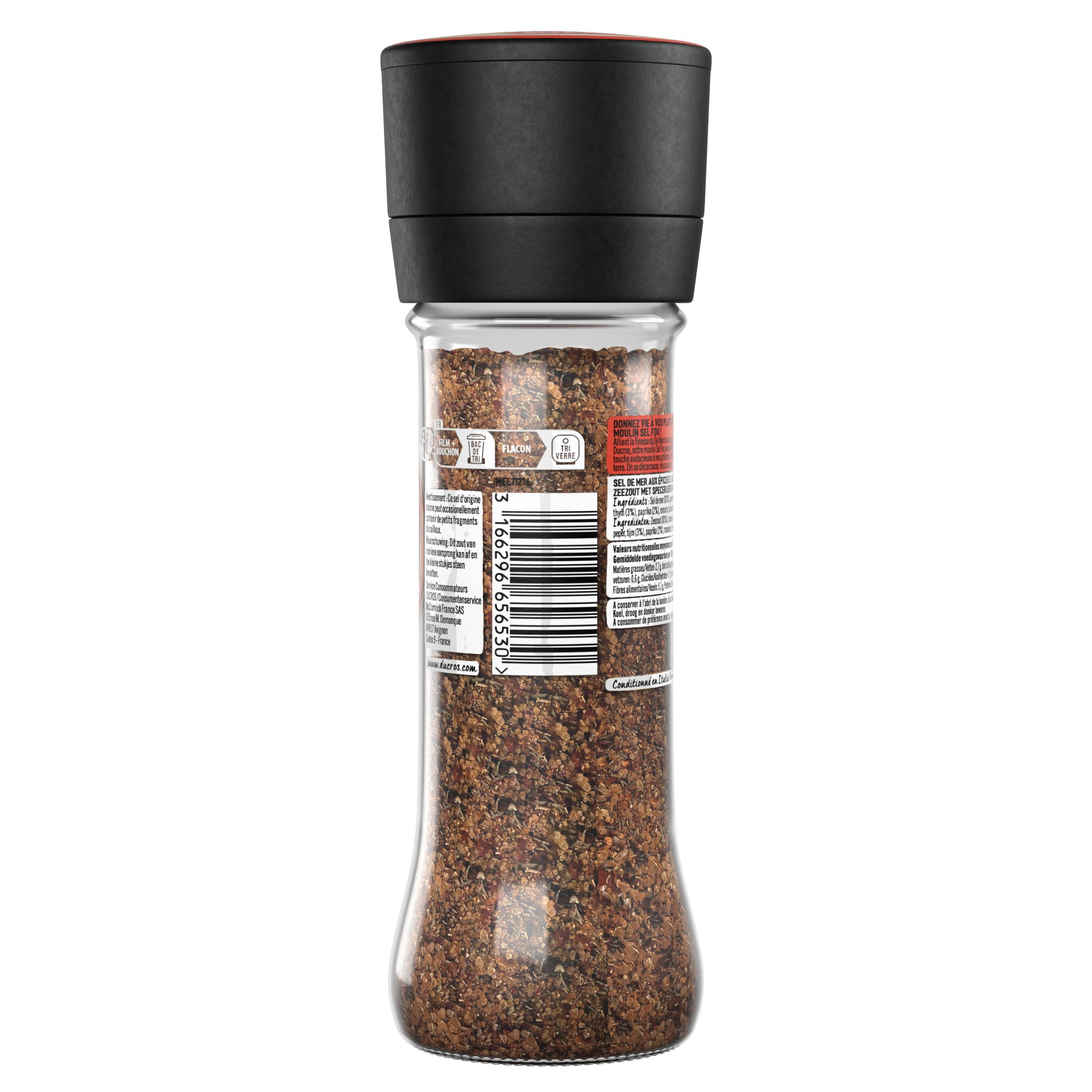 Voir la diapositive 3 : DUCROS Sel fou moulin au piment paprika thym 150g