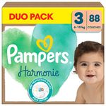 PAMPERS Harmonie couches hypoallergénique taille 3 (6-10kg) 88 couches