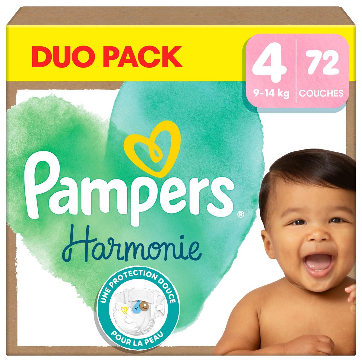 PAMPERS Harmonie couches taille 4 (9-14kg) 72 couches