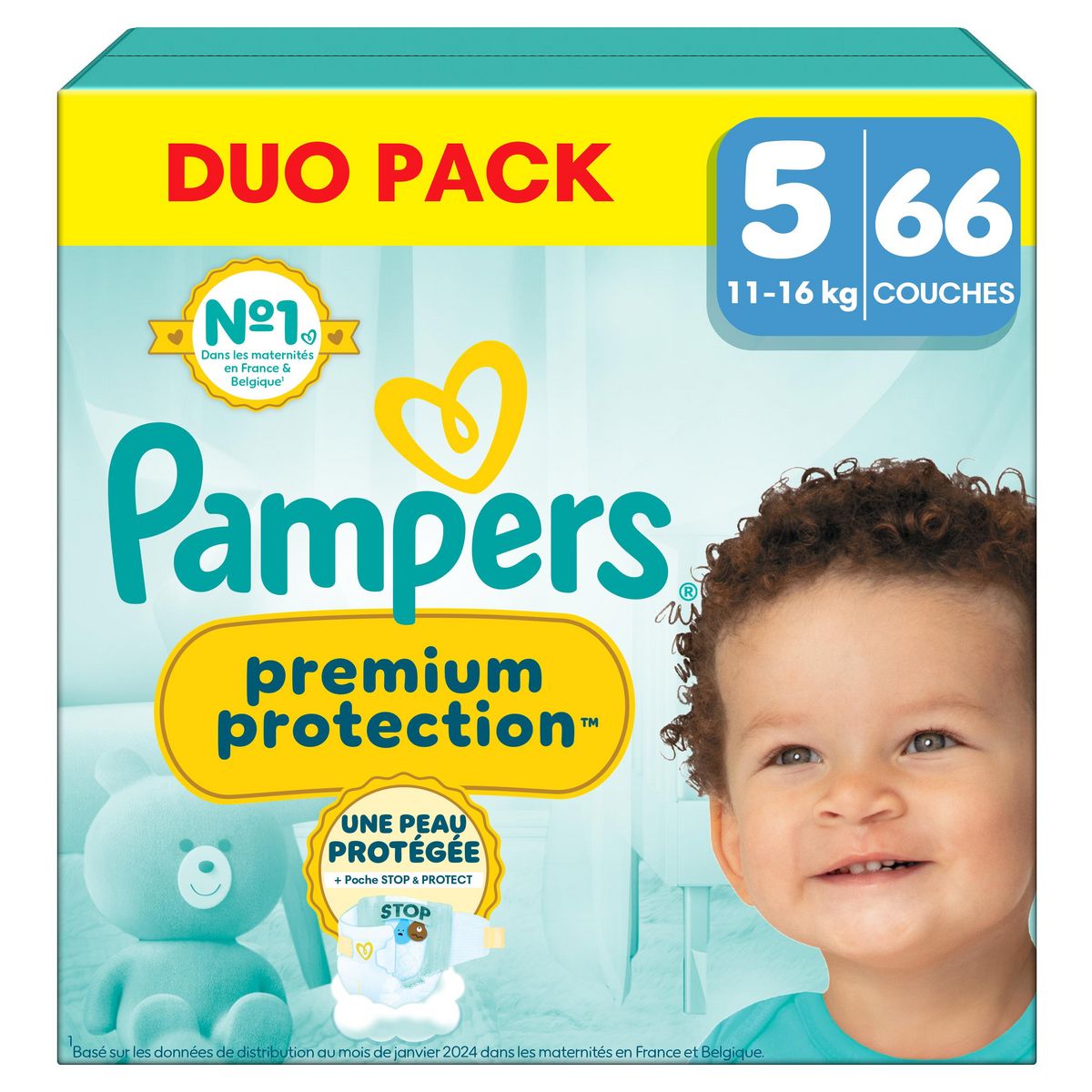 PAMPERS Premium Protection Couches taille 5 (11-16kg) 66 couches