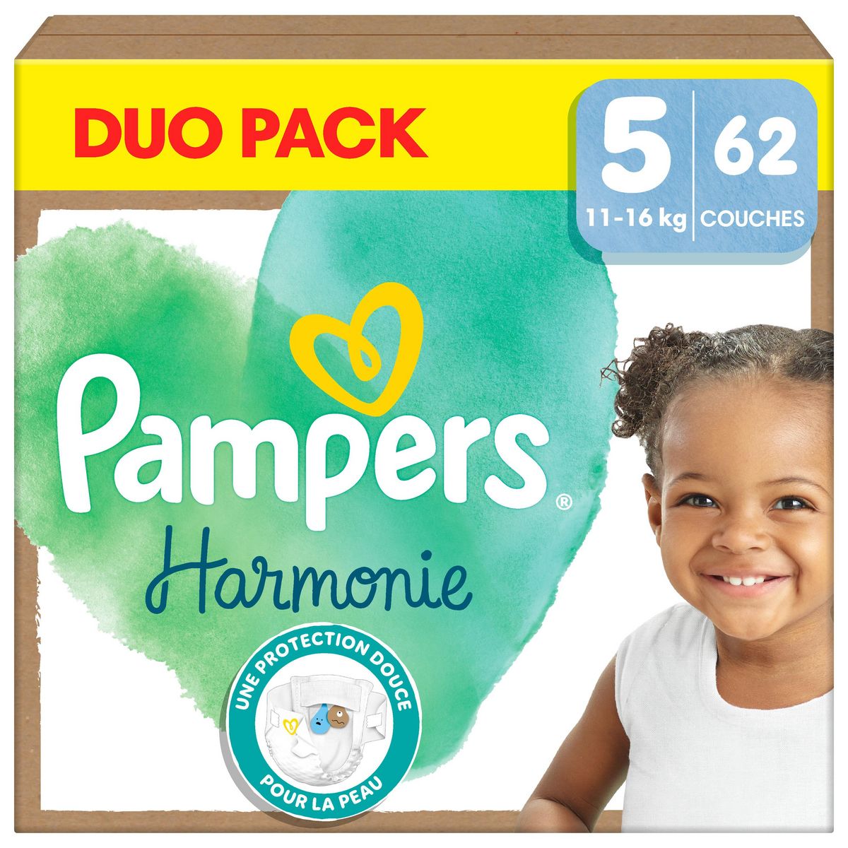 PAMPERS Harmonie Couches taille 5 (11-16kg) 62 couches