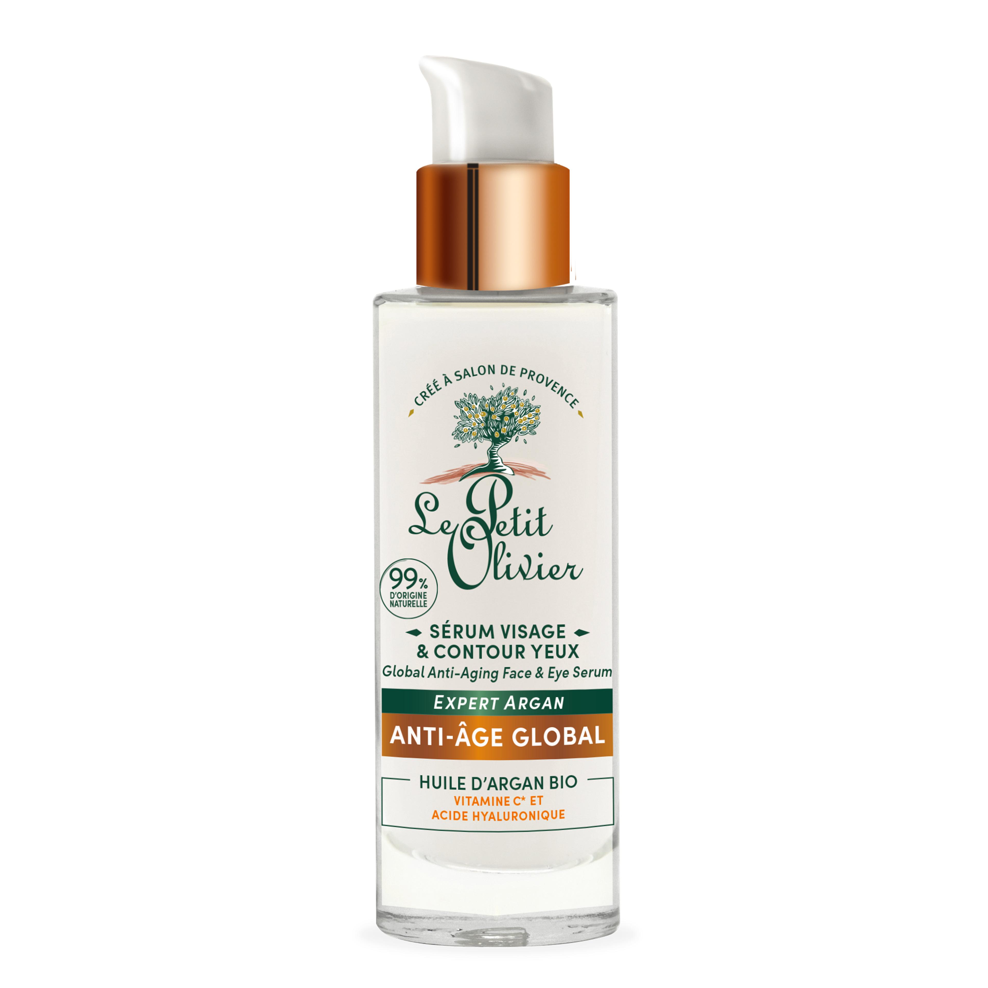 Voir la diapositive 2 : LE PETIT OLIVIER Sérum anti-âge à l'huile d'argan pour tous types de peaux 30ml