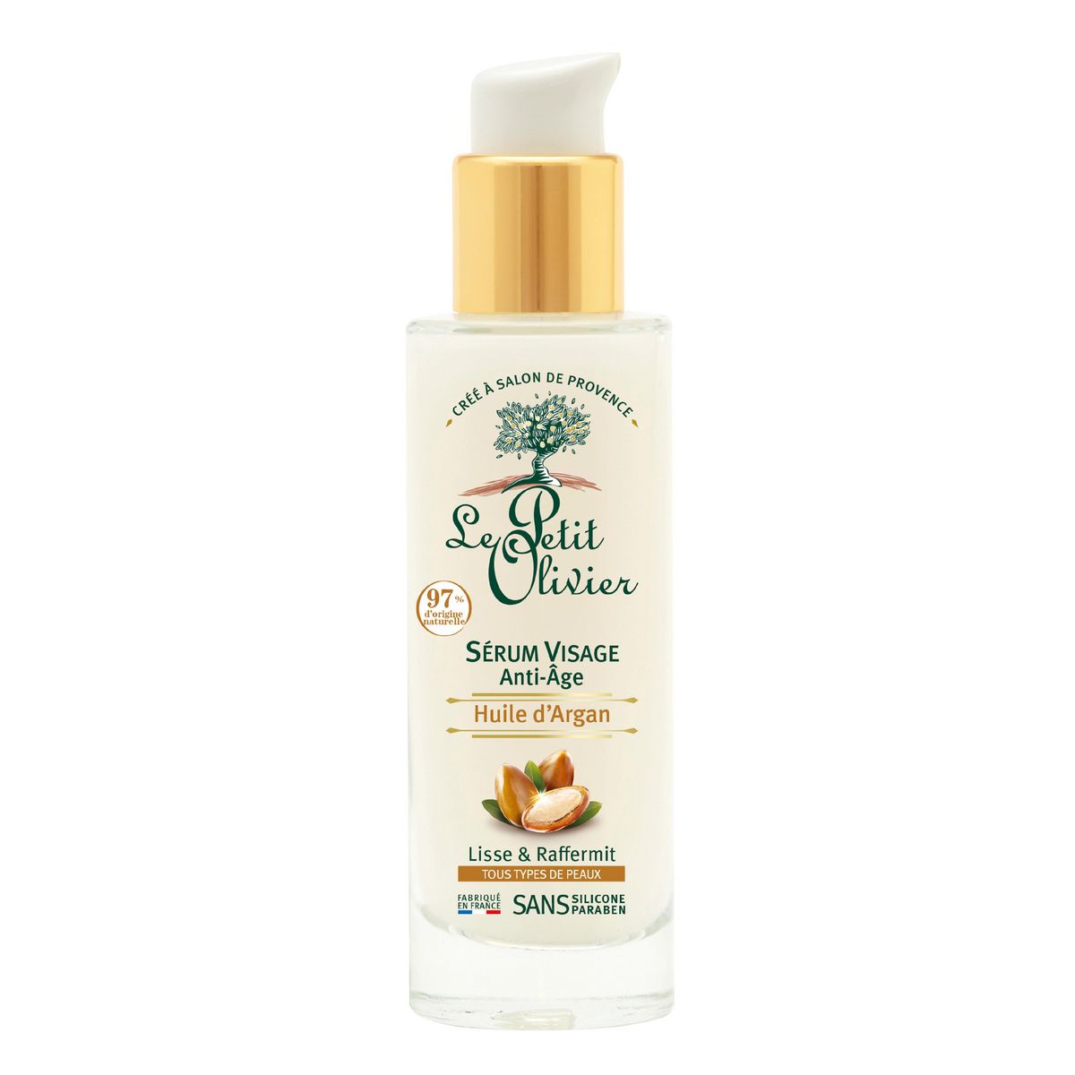 LE PETIT OLIVIER Sérum anti-âge à l'huile d'argan pour tous types de peaux 30ml