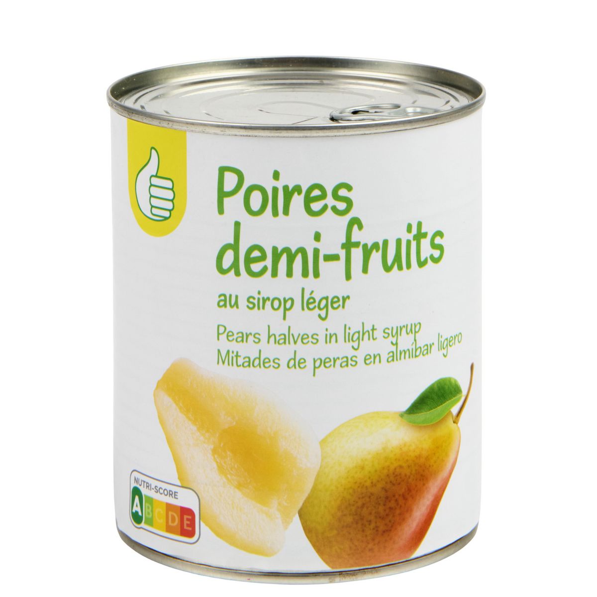 POUCE Poires demi-fruits au sirop léger 455g