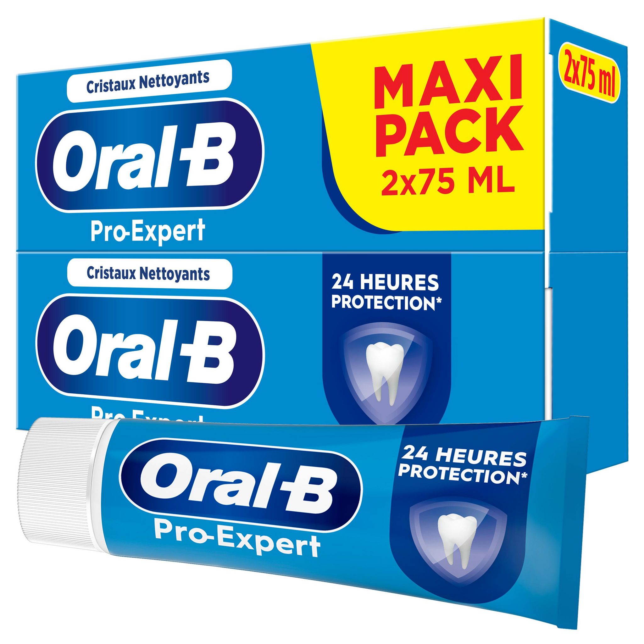 ORAL-B Pro-Expert dentifrice protection professionnelle fraîcheur cristaux nettoyants 2x75ml