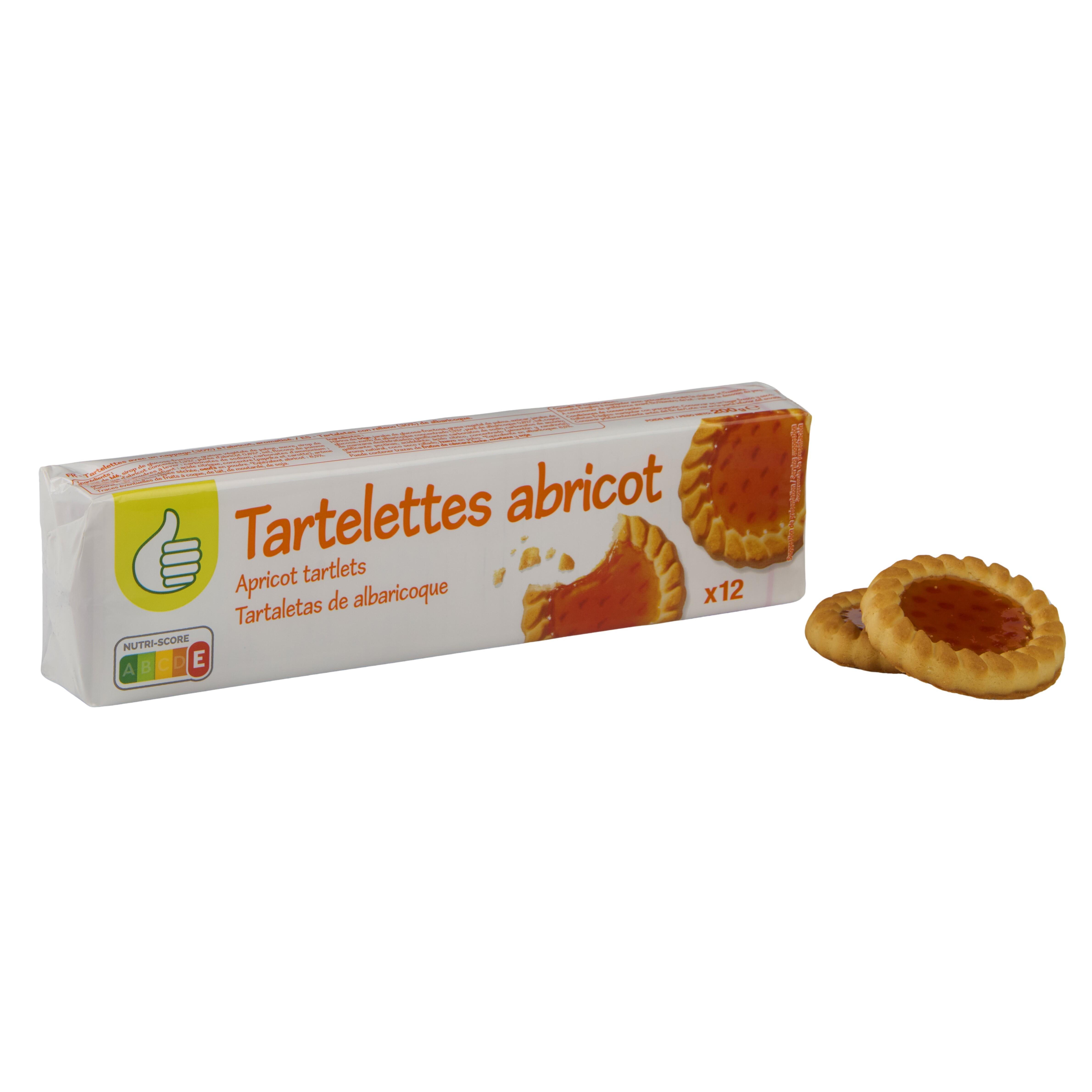 Voir la diapositive 3 : POUCE Tartelettes avec un nappage à l'abricot 12 tartelettes 200g