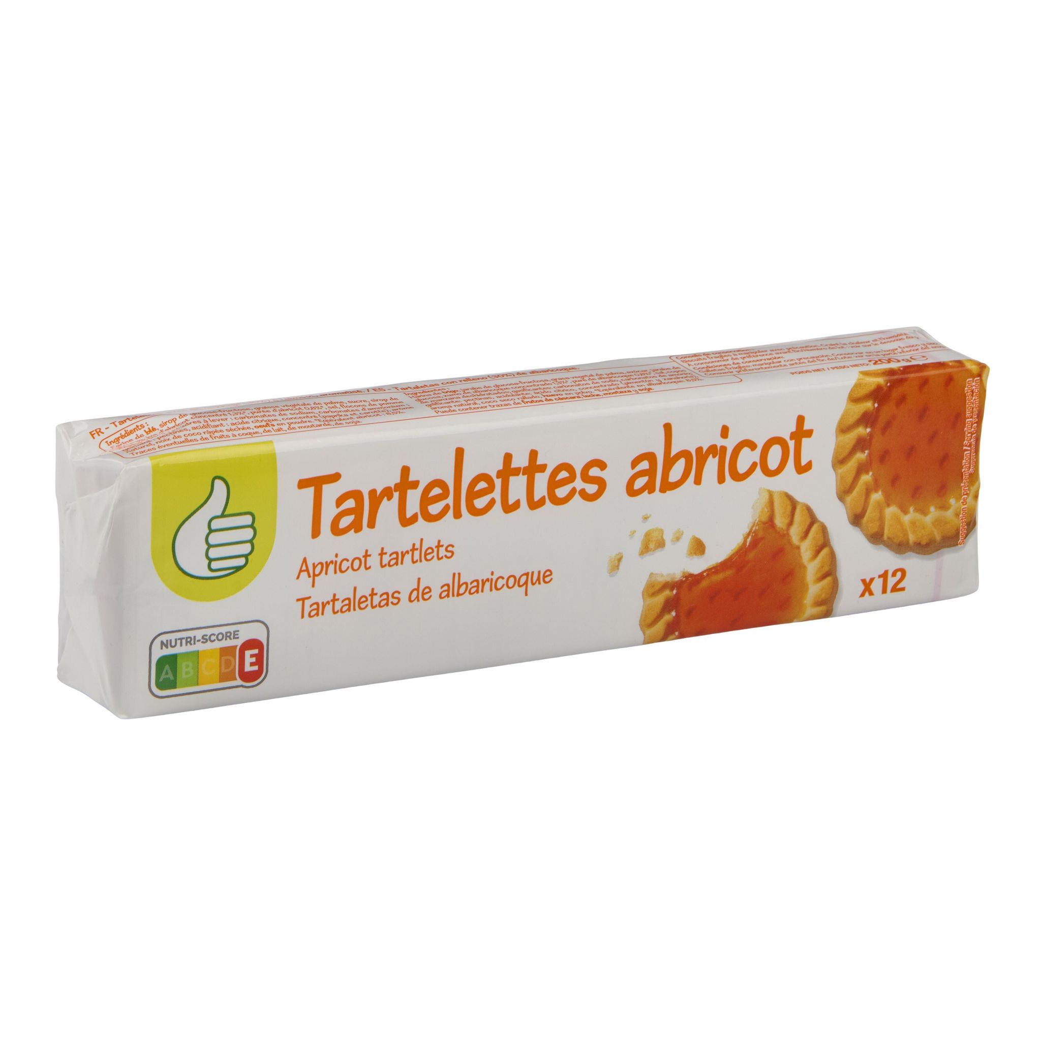 Voir la diapositive 4 : POUCE Tartelettes avec un nappage à l'abricot 12 tartelettes 200g