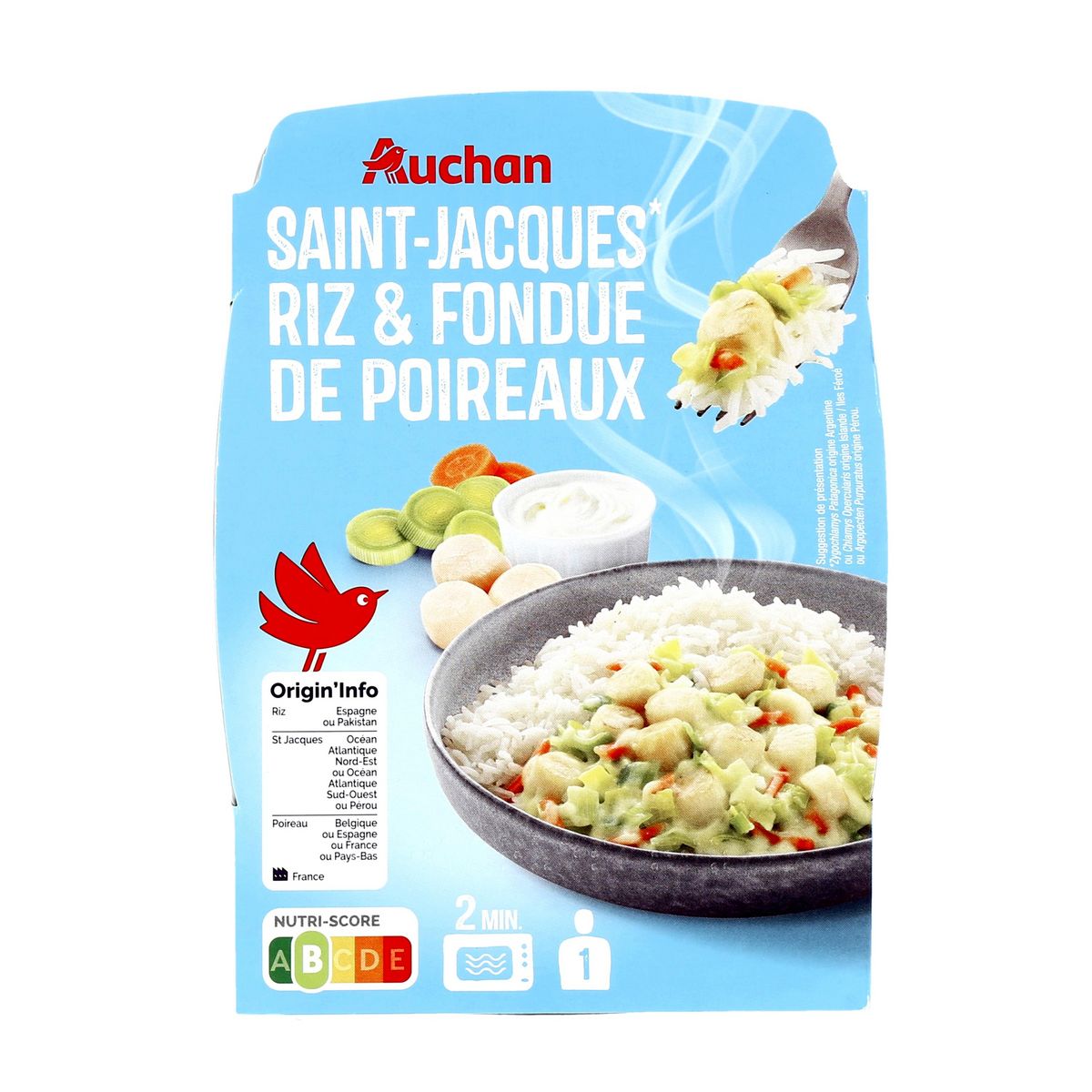 AUCHAN Noix de Saint-Jacques riz et poireaux 280g