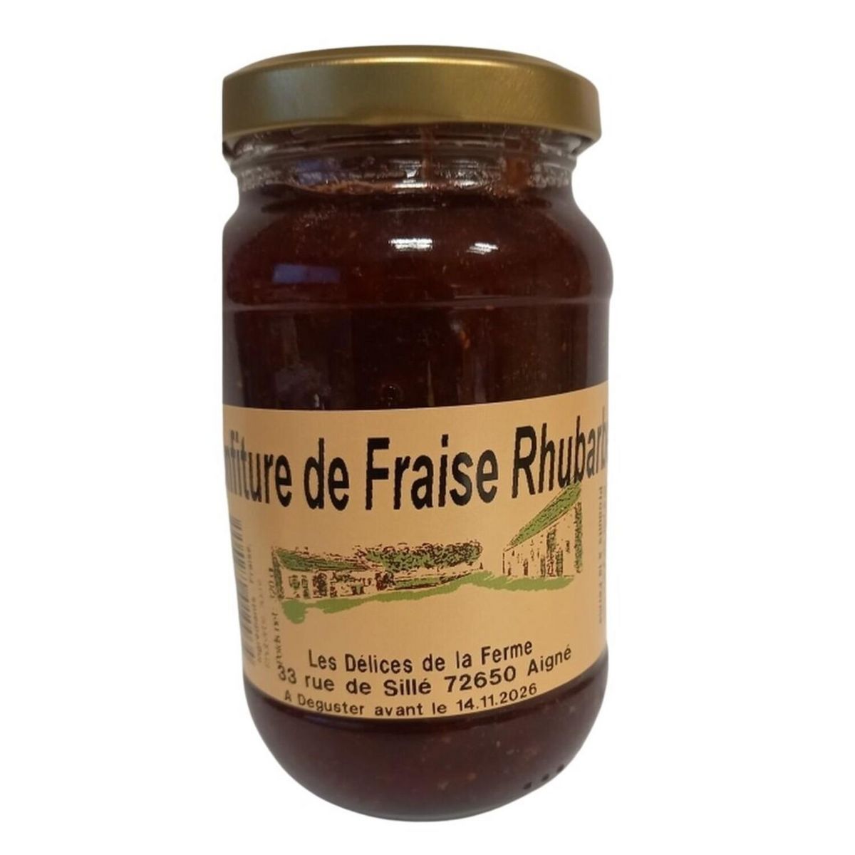 DELICE DE LA FERME Confiture de Fraise Rhubarbe 320g