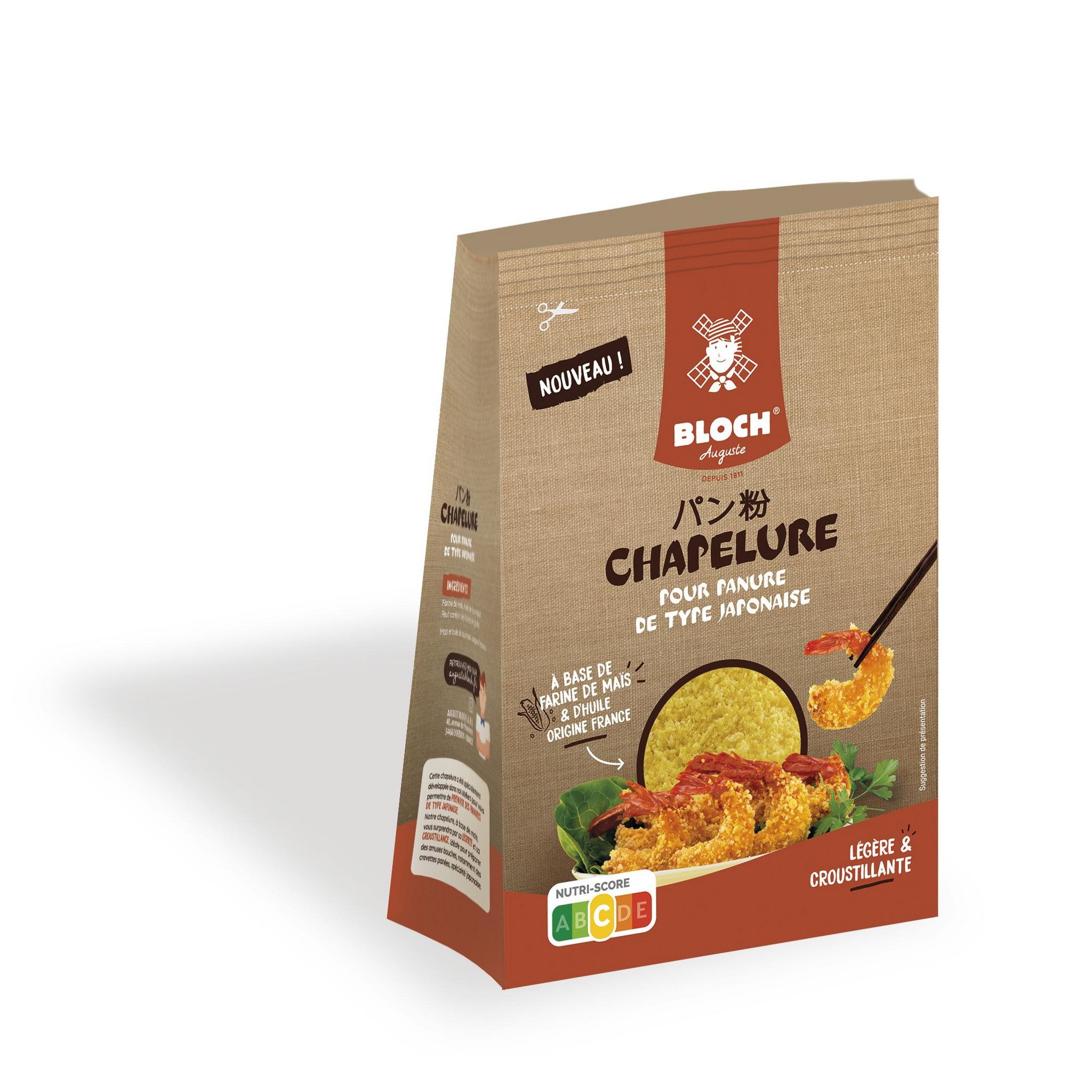 BLOCH Chapelure pour panure de type japonaise à base de farine de maïs 160g