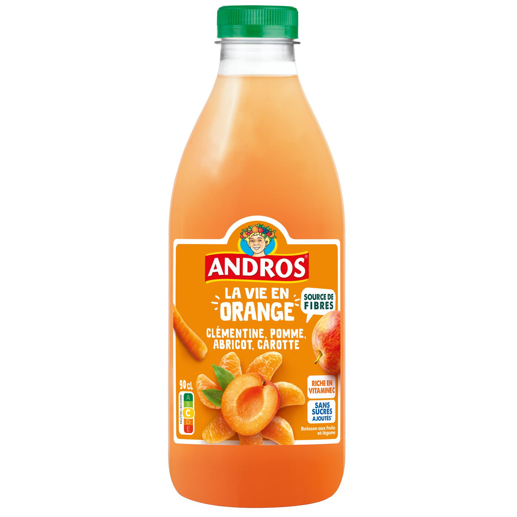 ANDROS La vie en orange jus de clémentine pomme abricot carotte 90cl