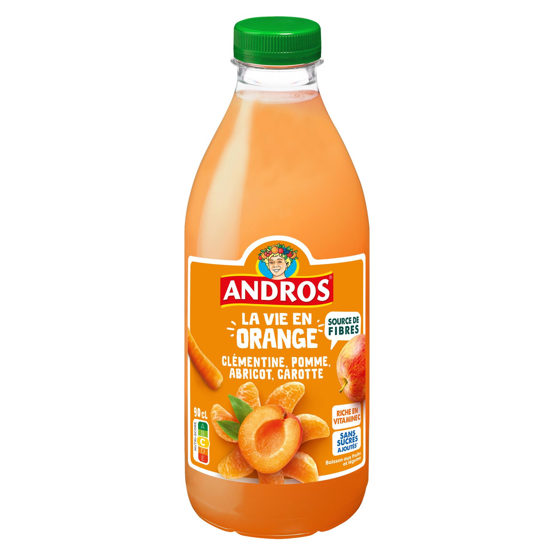 Voir la diapositive 2 : ANDROS La vie en orange jus de clémentine pomme abricot carotte 90cl
