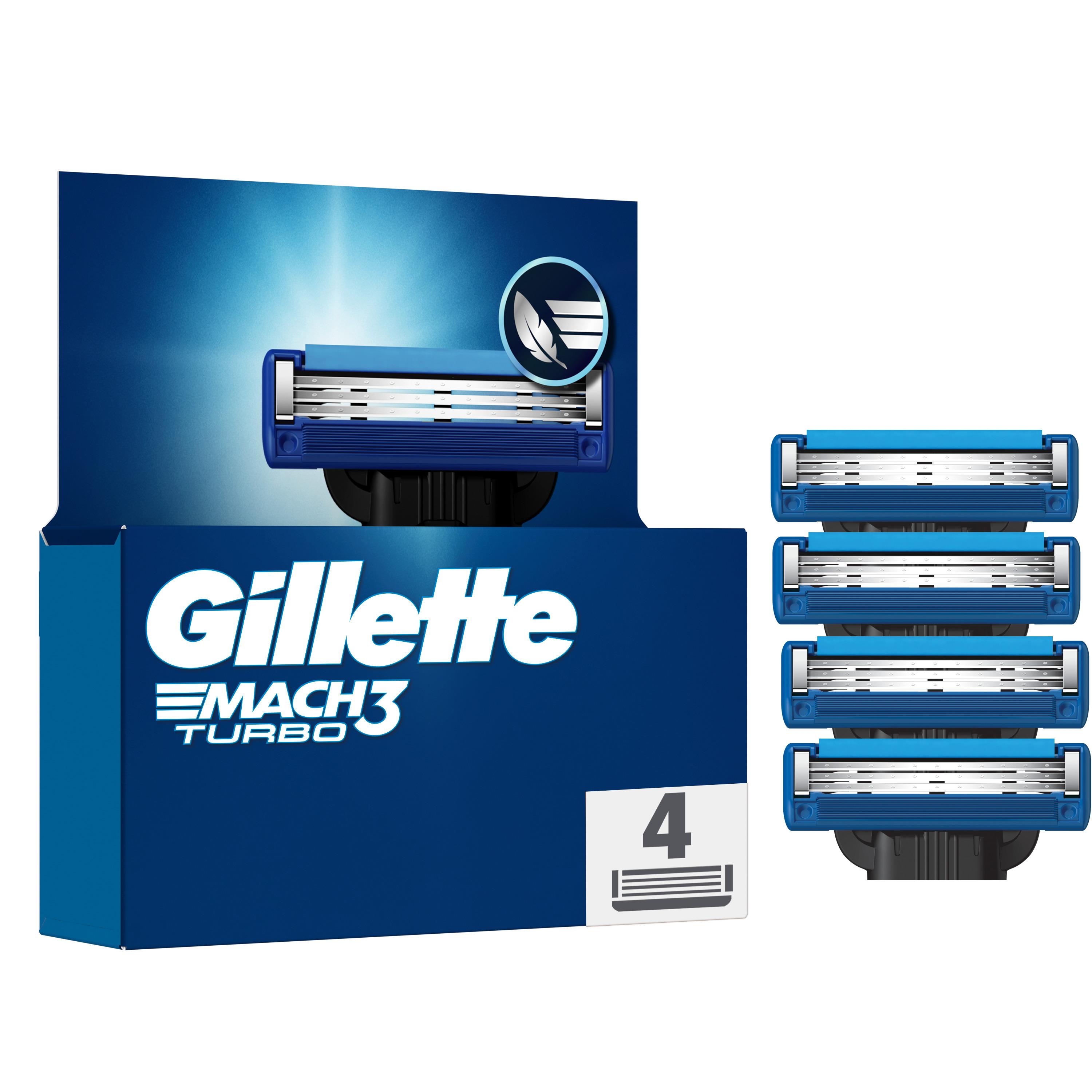 GILLETTE Mach 3 Turbo recharges 4 pièces