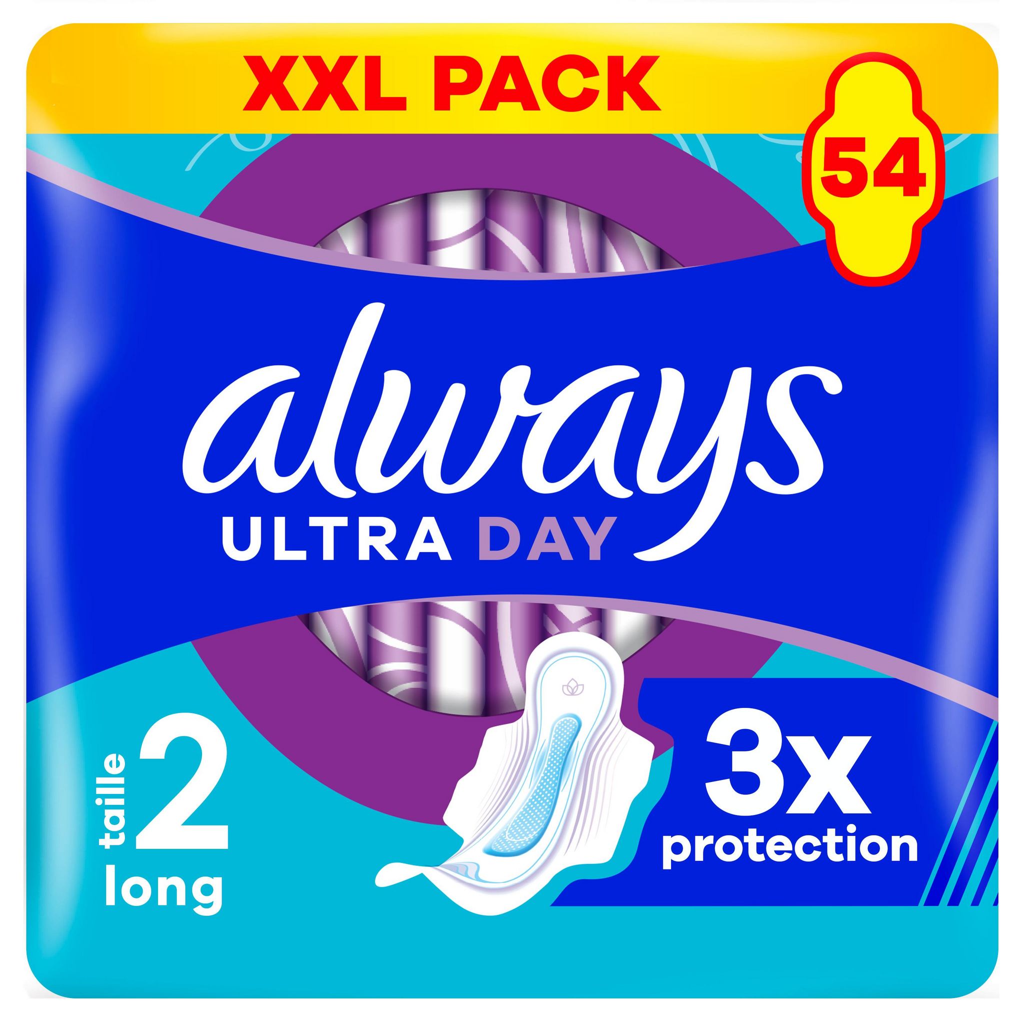 ALWAYS Ultra day Serviettes long avec ailettes taille 2 54 pièces