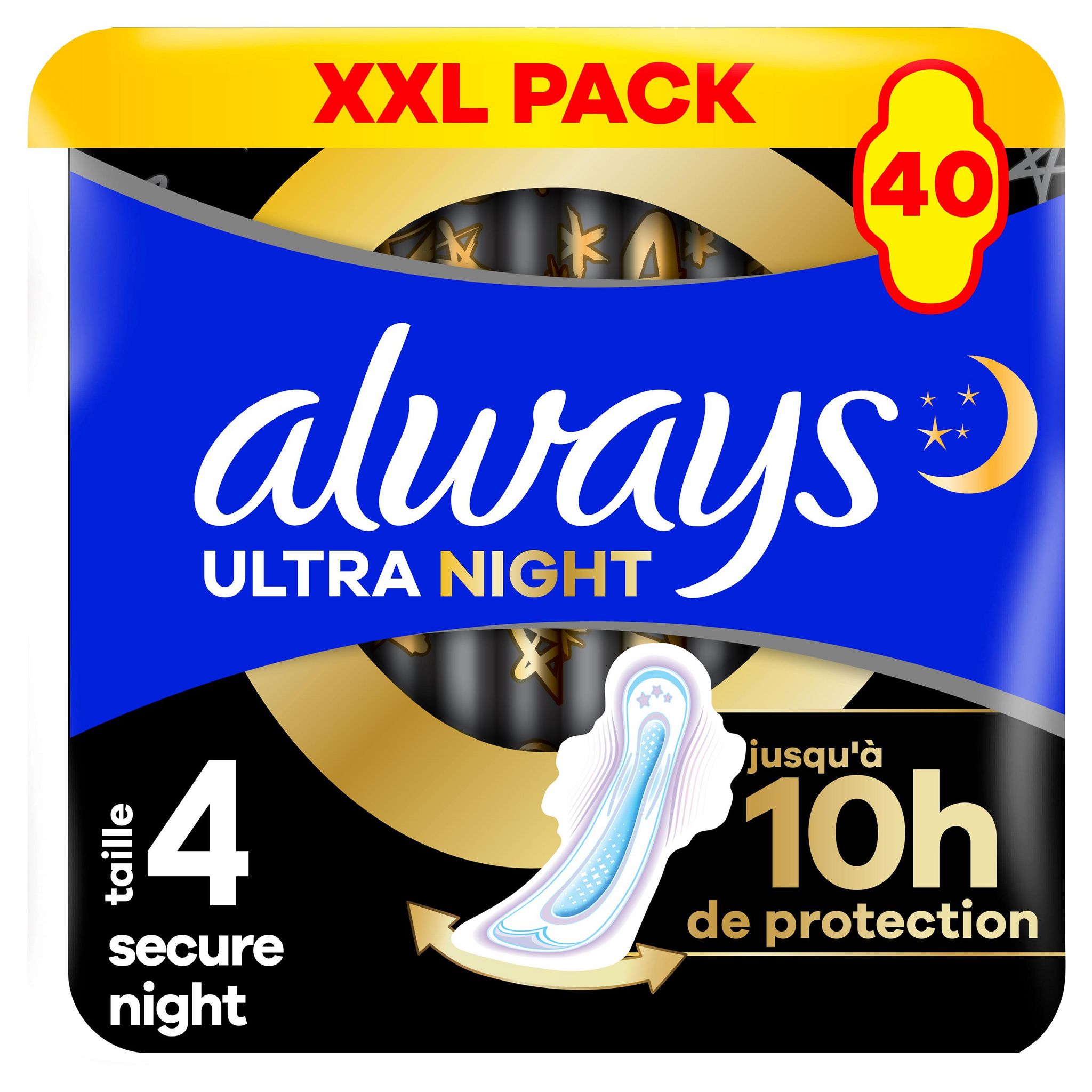 ALWAYS Ultra night serviettes avec ailettes  taille 4 40 pièces