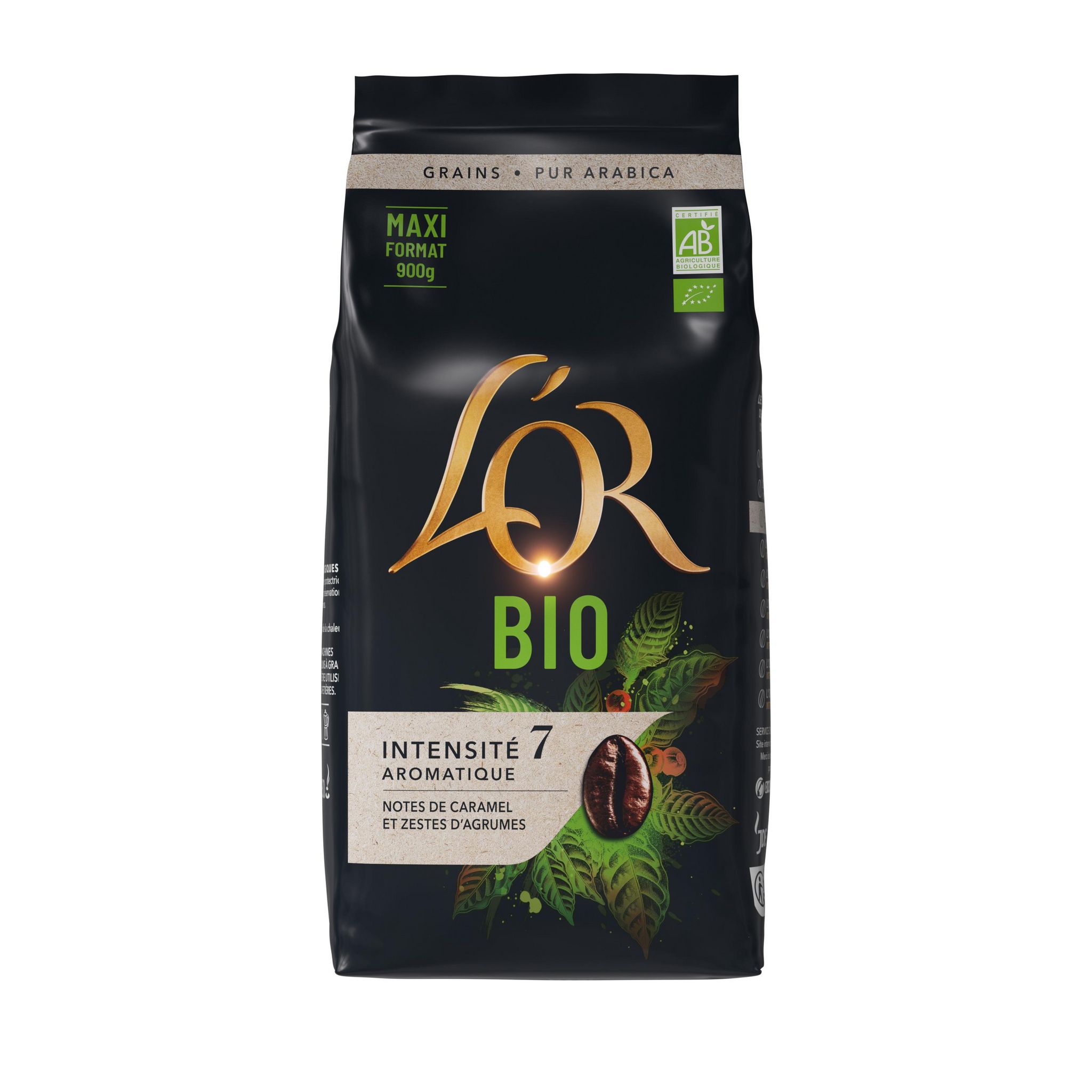 L'OR Café en grains arabica bio intensité 7 900g