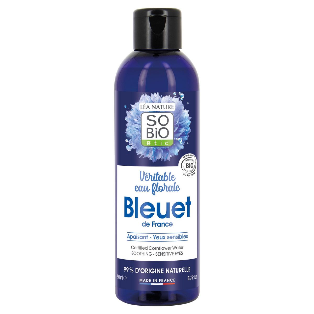 SO BIO ETIC Véritable eau florale bio bleuet apaisant pour yeux sensibles 200ml