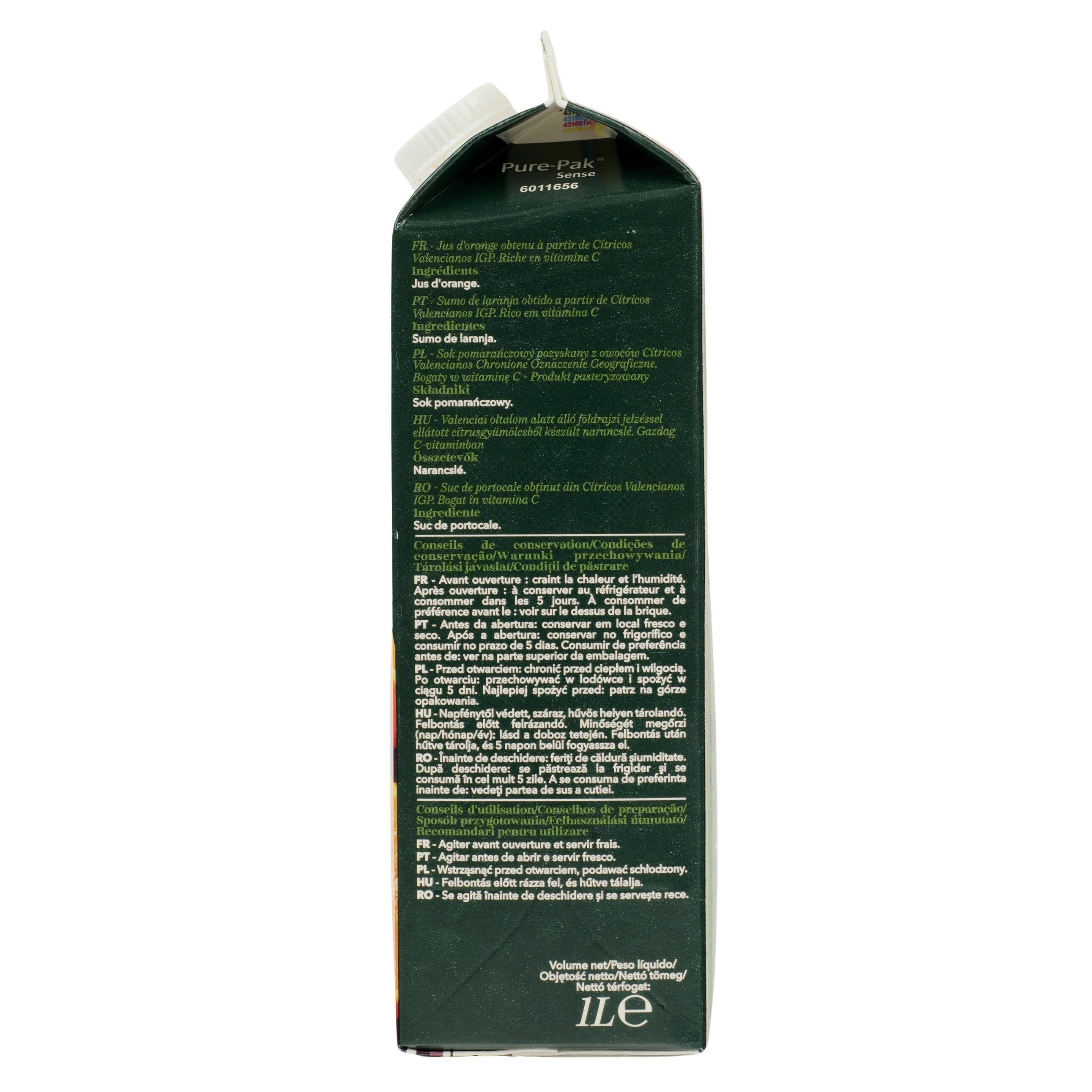 Voir la diapositive 6 : AUCHAN COLLECTION Pur jus de orange IGP Espagne brique 1l