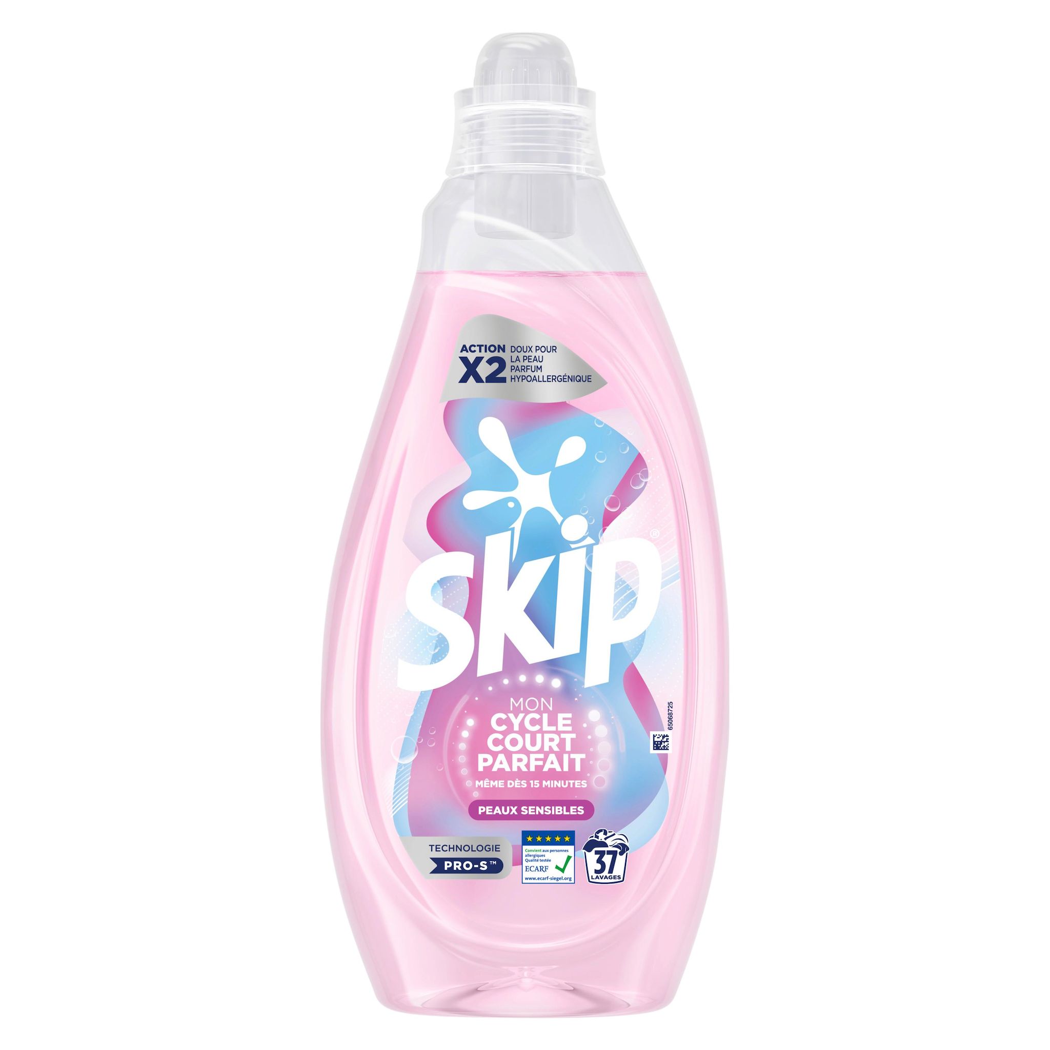 SKIP Lessive liquide sensitive cycle court parfait 1,48l