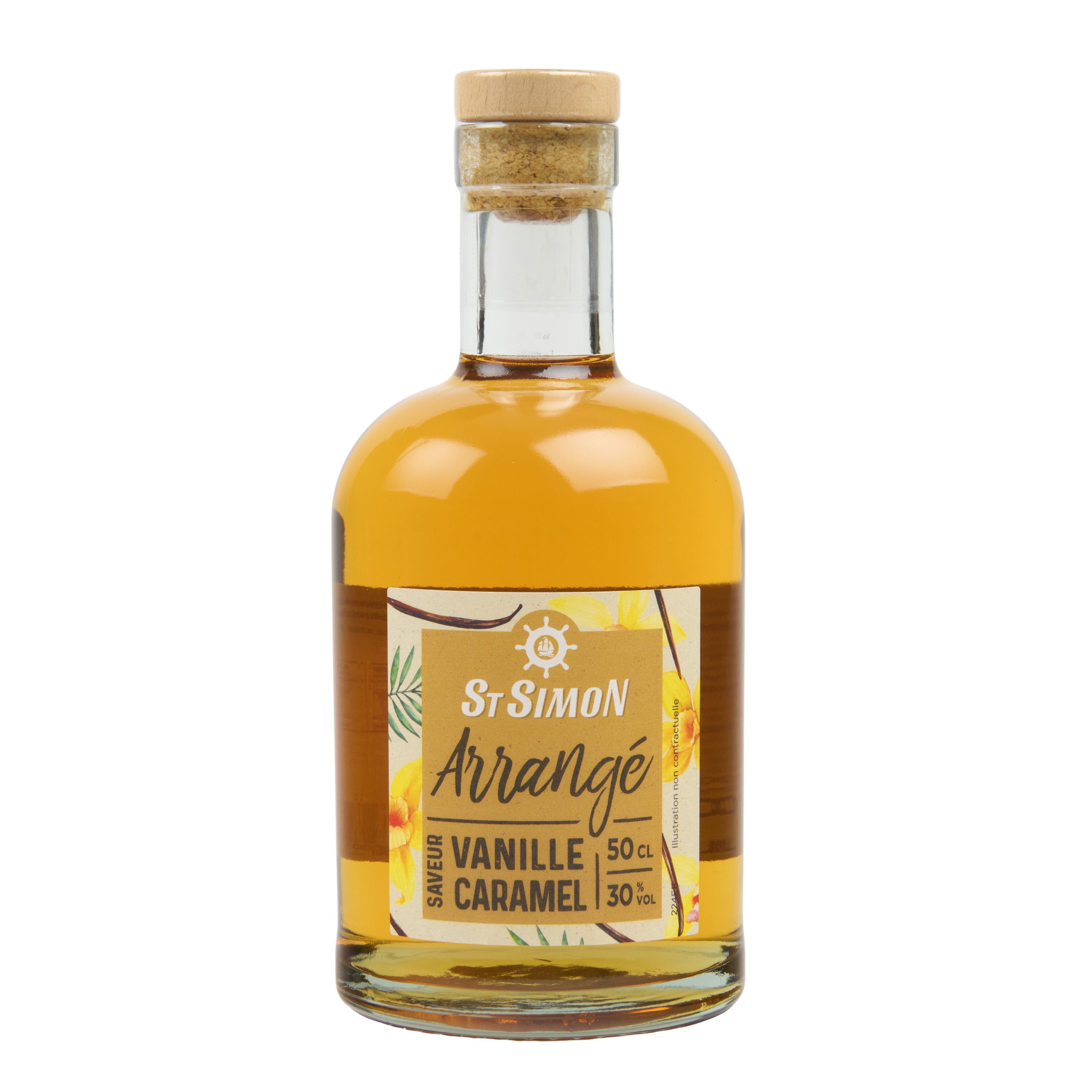 Voir la diapositive 3 : ST SIMON Apéritif arrangé saveur vanille caramel 30% 50cl
