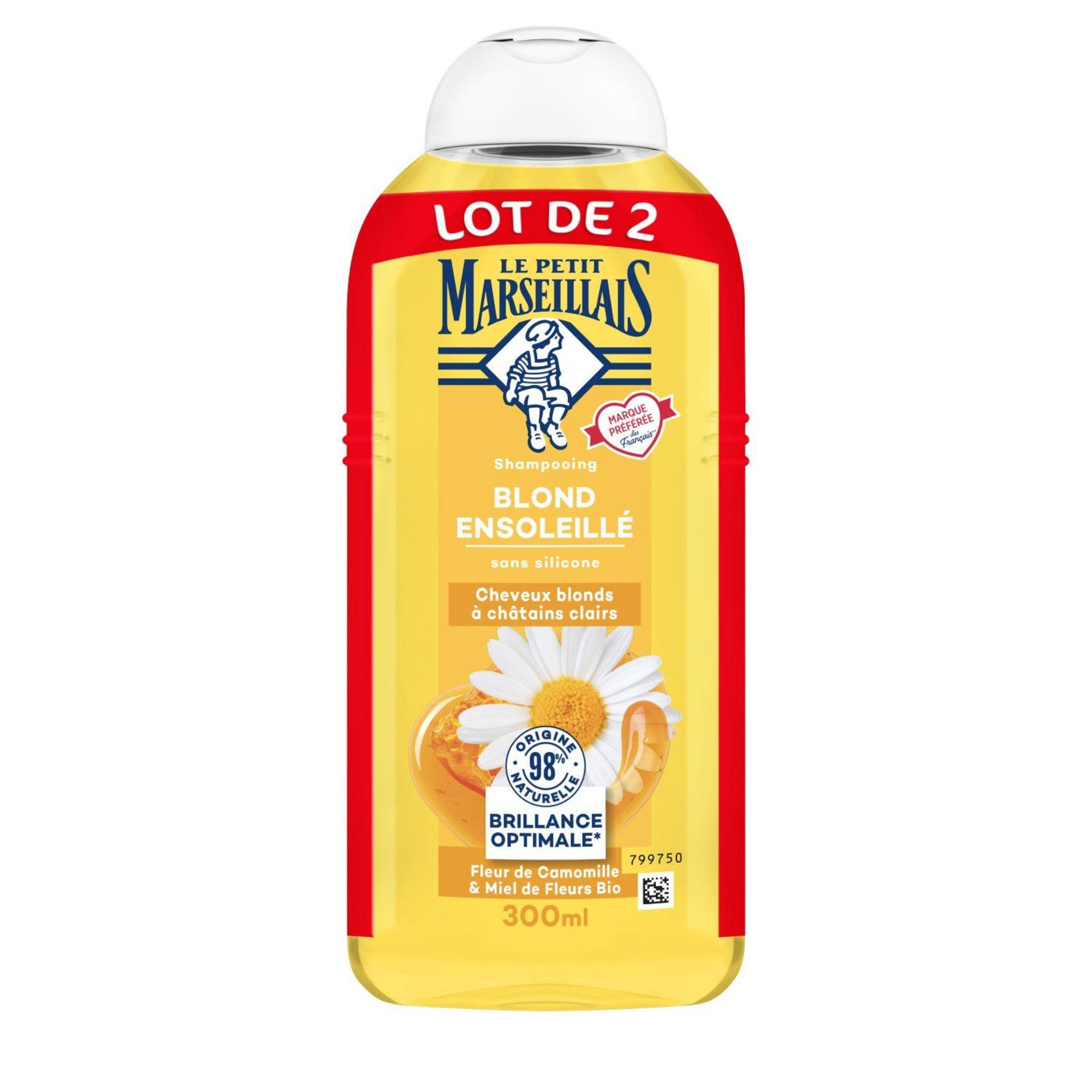LE PETIT MARSEILLAIS Shampooing blond ensoleillé cheveux blonds à châtains clairs 2x300ml