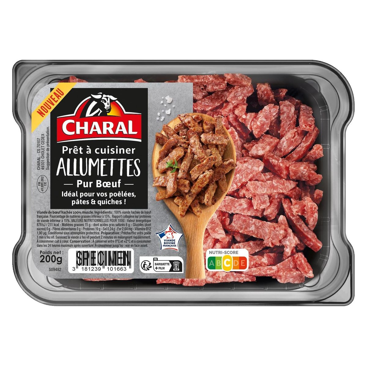 CHARAL Allumettes de boeuf VBF 200g