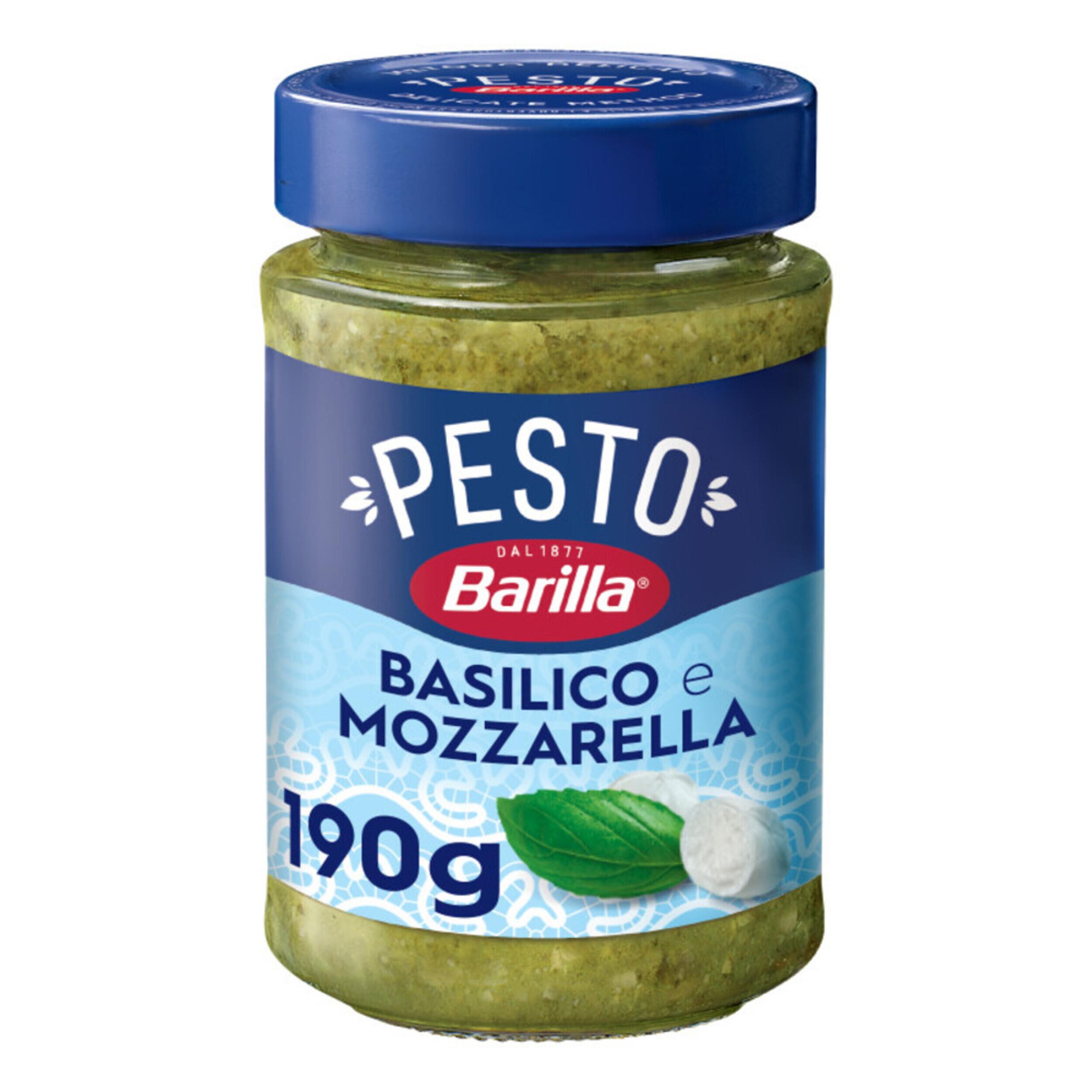 Voir la diapositive 2 : BARILLA Sauce pesto au basilic et mozzarella 190g
