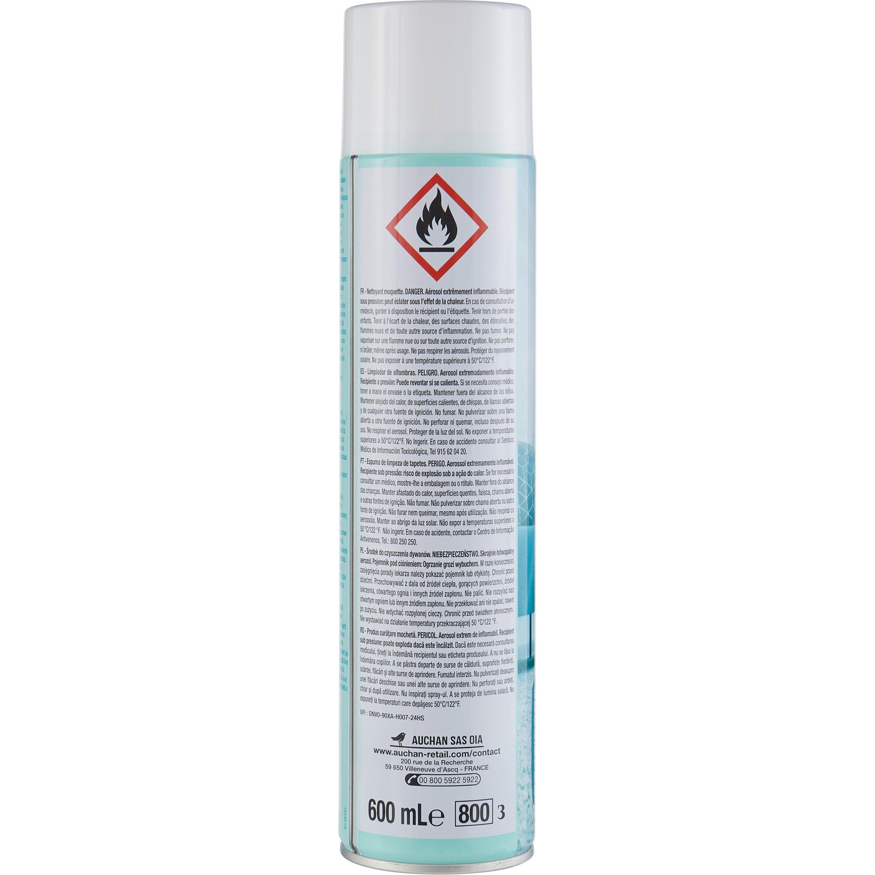 Voir la diapositive 2 : AUCHAN Nettoyant aérosol tapis et moquettes 600ml
