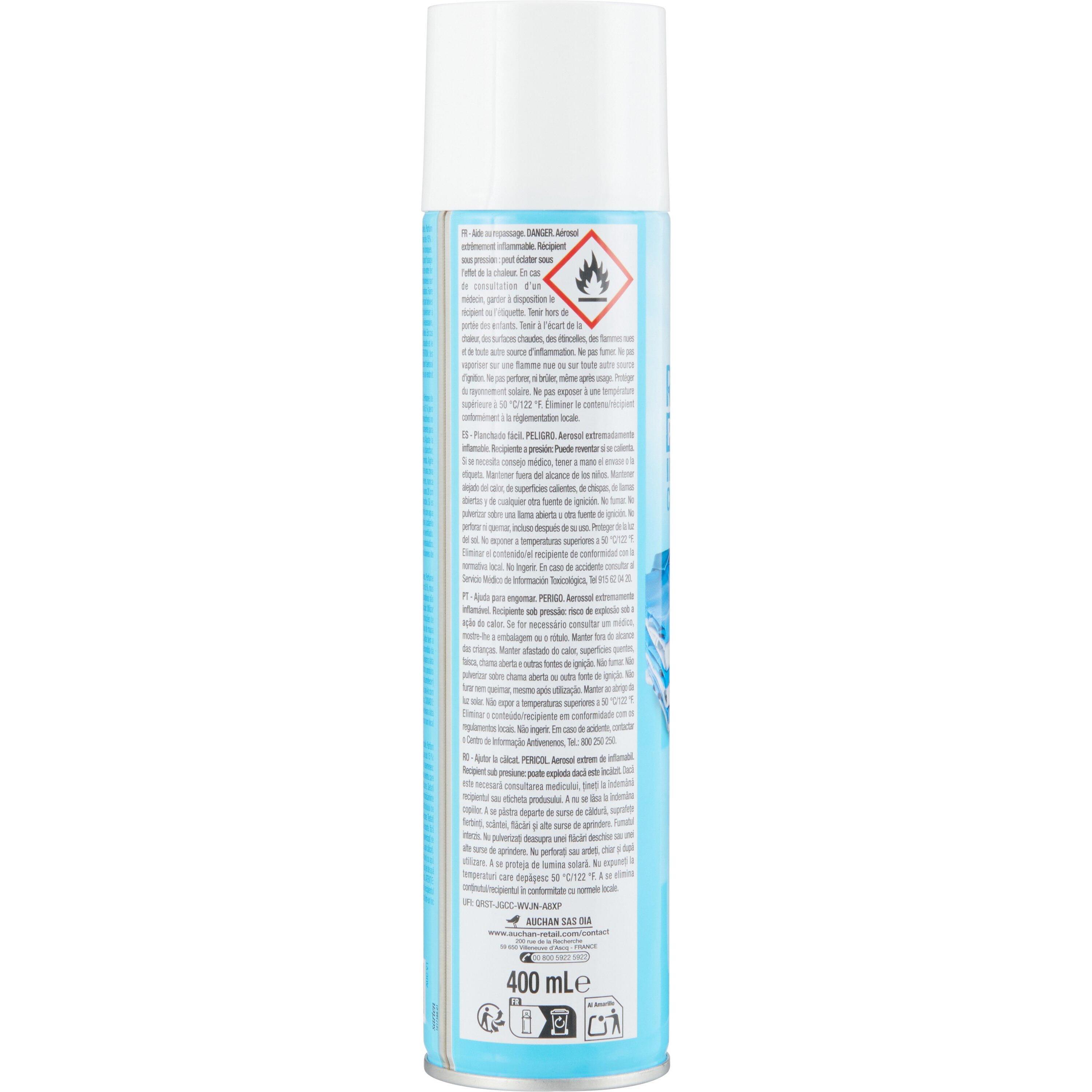 Voir la diapositive 2 : AUCHAN Aerosol aide au repassage 400ml