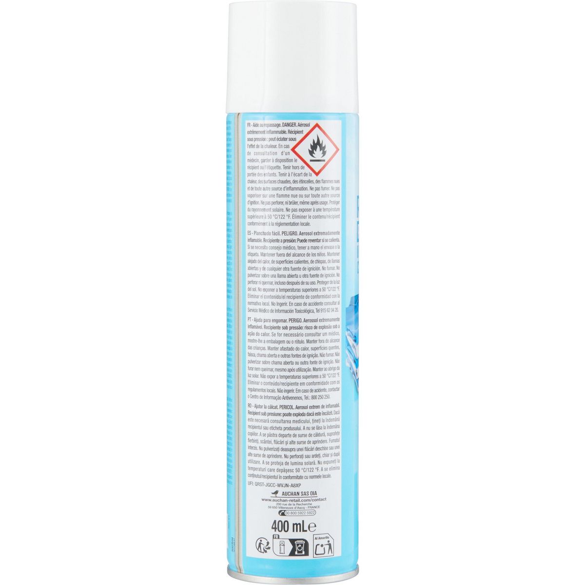 AUCHAN Aerosol aide au repassage 400ml