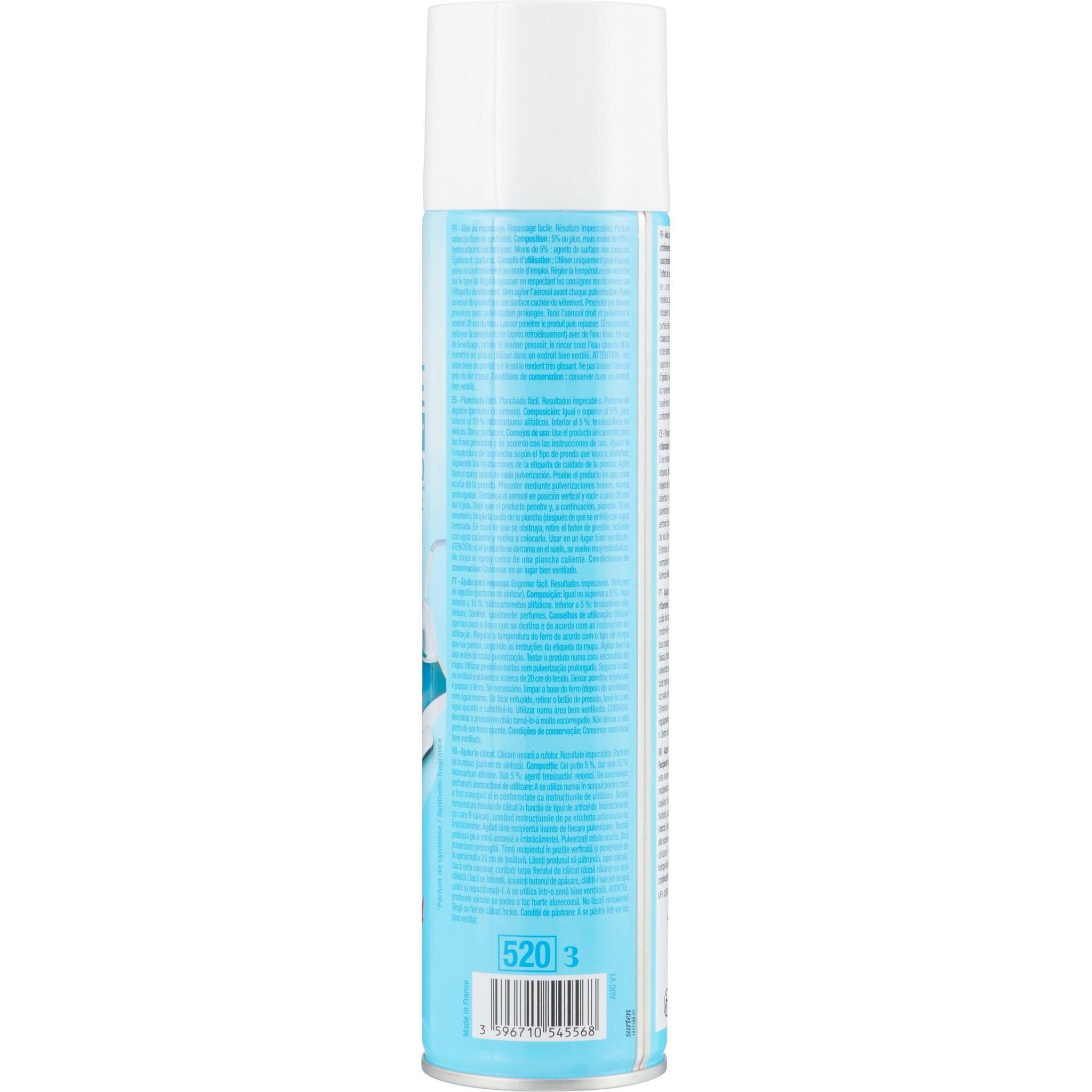 Voir la diapositive 4 : AUCHAN Aerosol aide au repassage 400ml