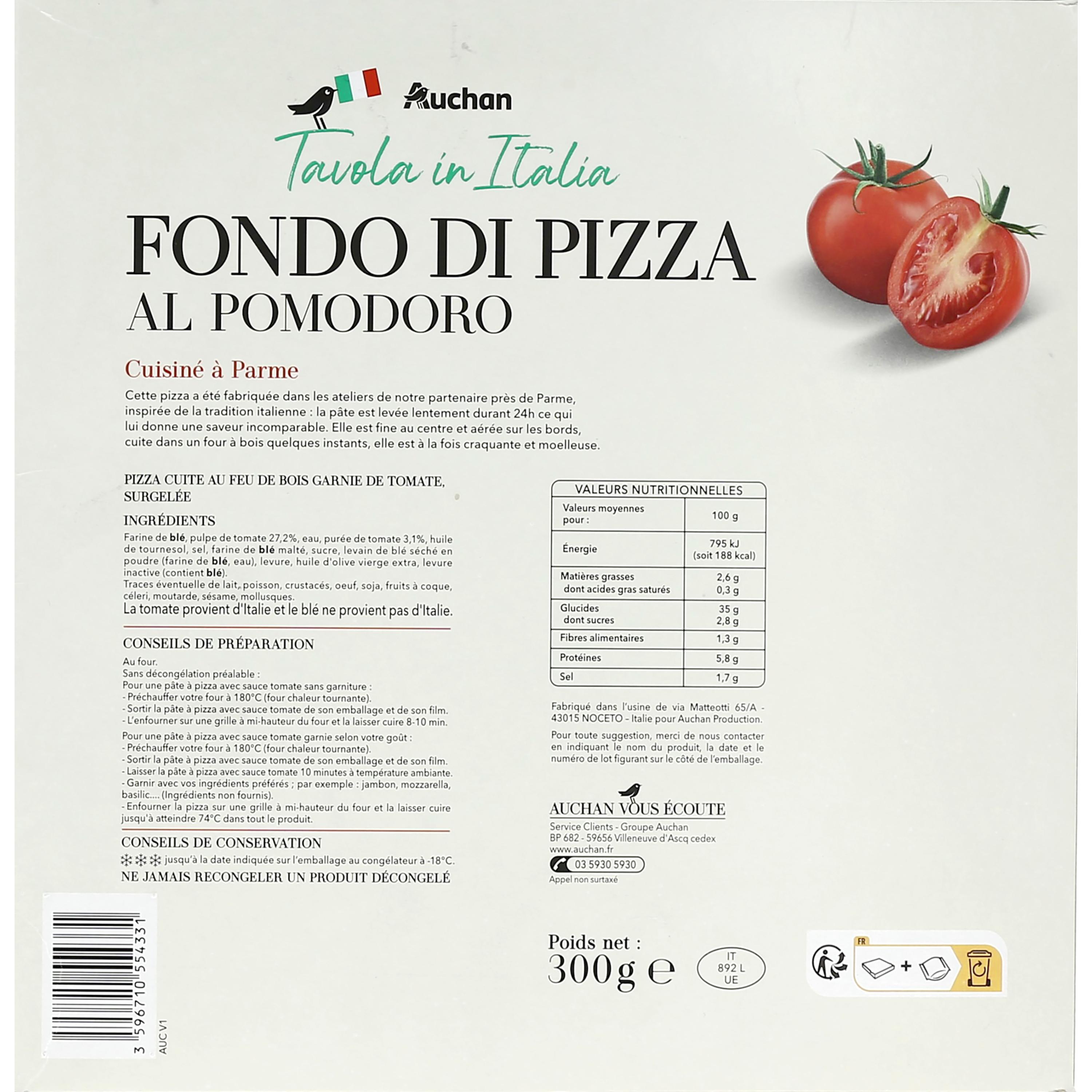 Voir la diapositive 2 : AUCHAN Tavola in Italia pâte à pizza 300g