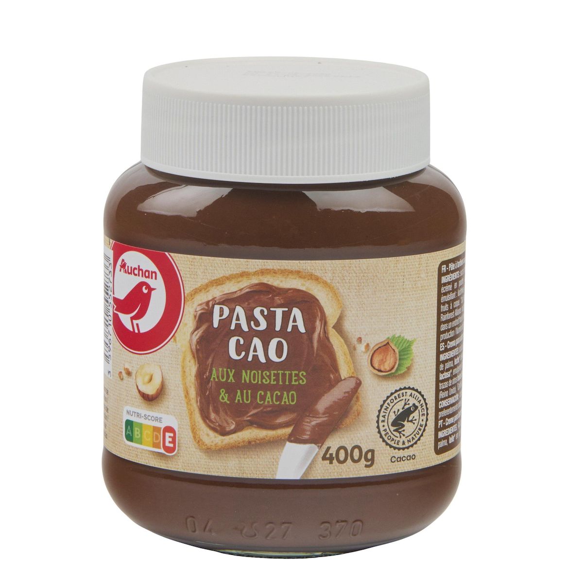 AUCHAN Pasta Cao pâte à tartiner aux noisettes et au cacao 400g