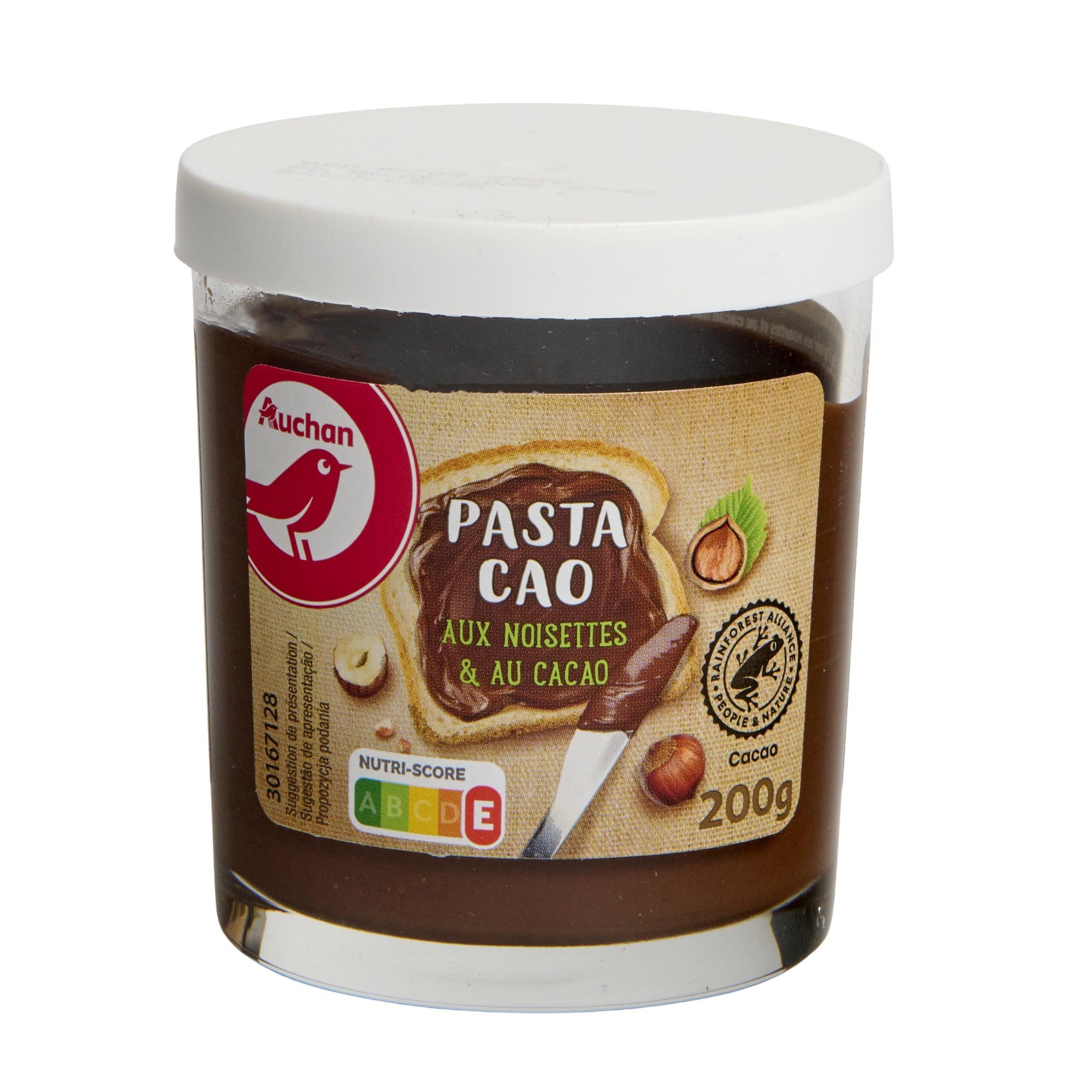 Voir la diapositive 3 : AUCHAN Pasta cao Pâte à tartiner aux noisettes et au cacao 200g
