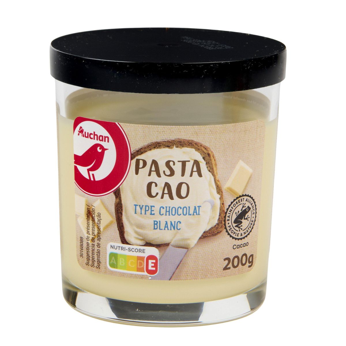 AUCHAN Pâte à tartiner chocolat blanc 200g