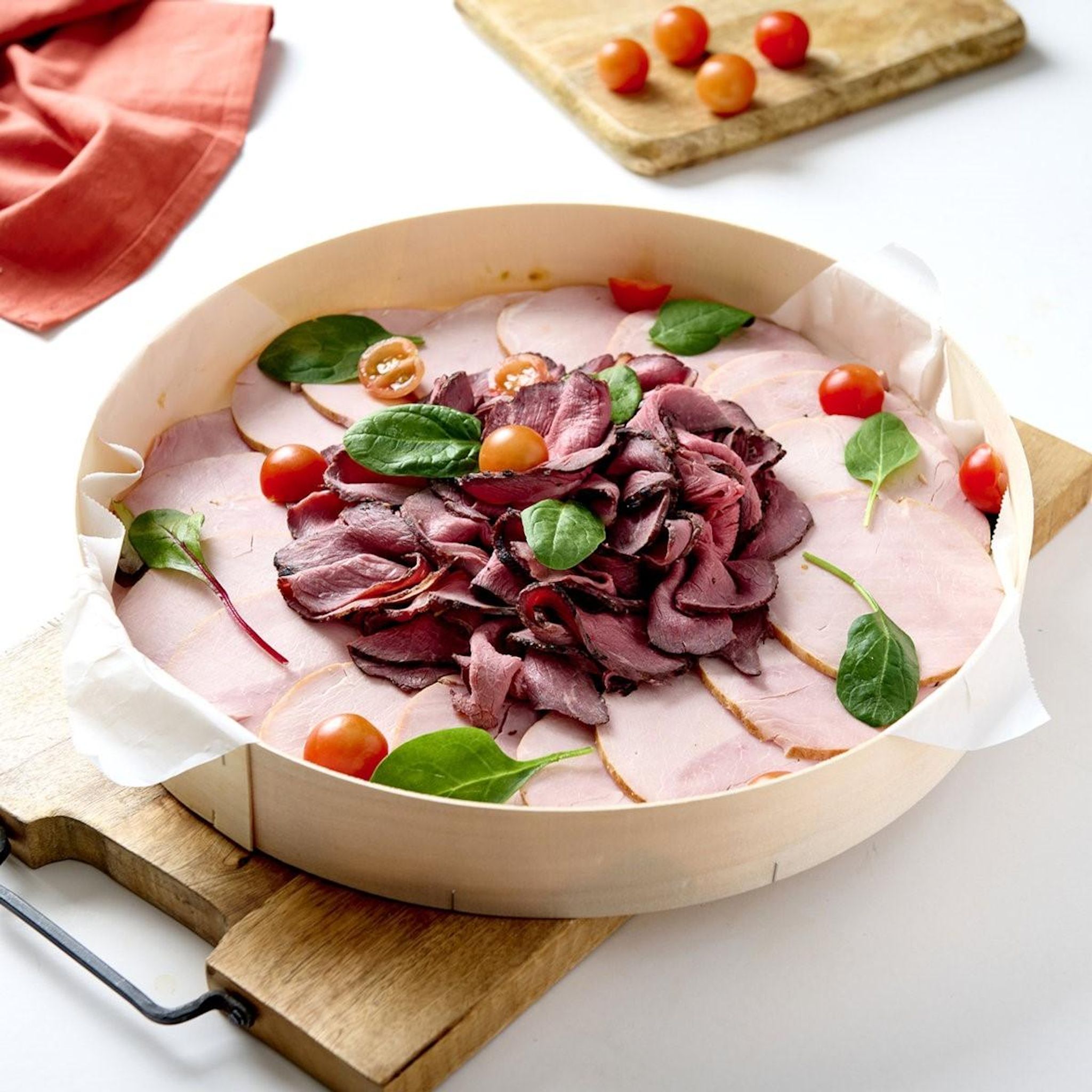 AUCHAN LE TRAITEUR Plateau mixte de rôti porc et boeuf 10 parts 1200g