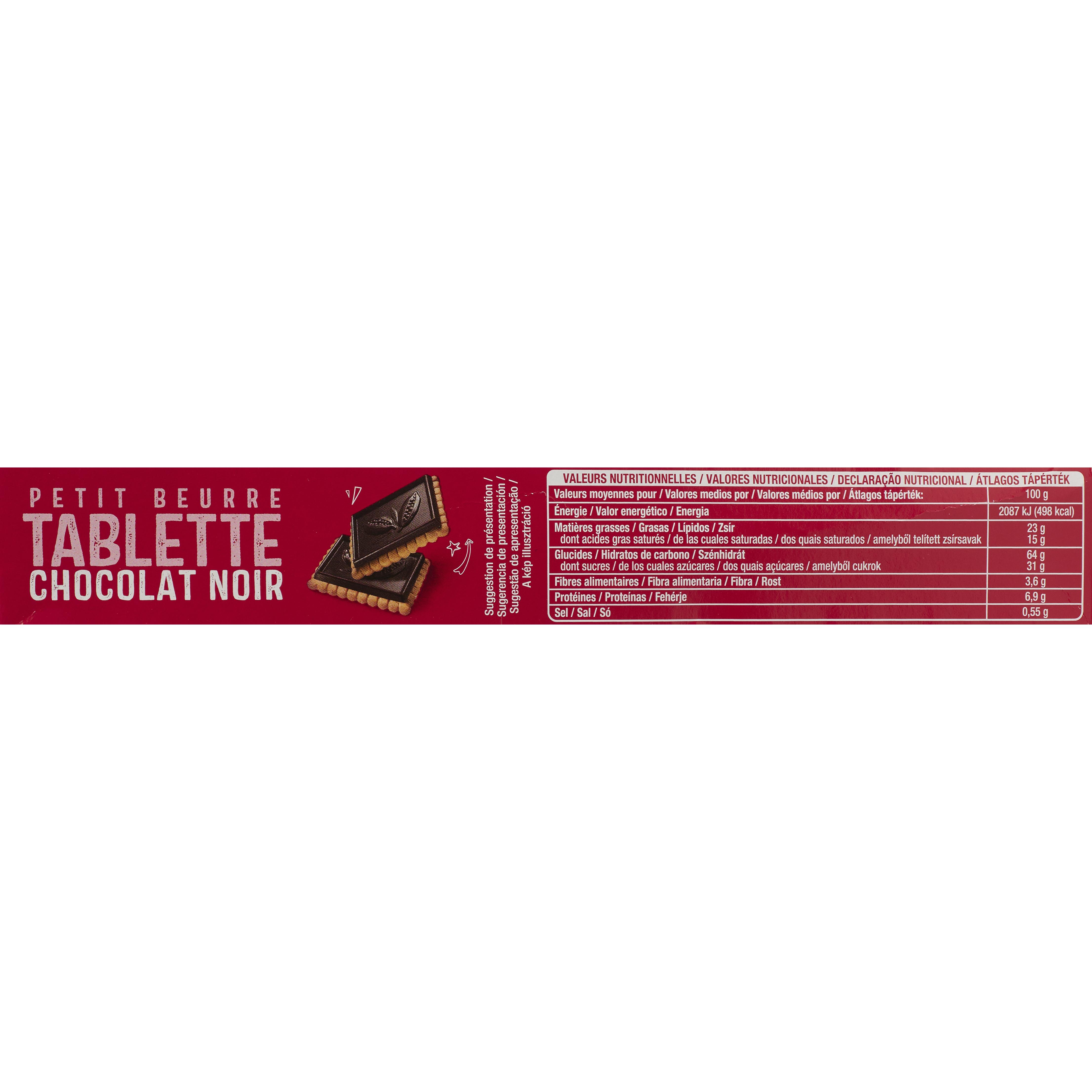 Voir la diapositive 5 : AUCHAN Petit beurre nappés au chocolat noir 4x150g