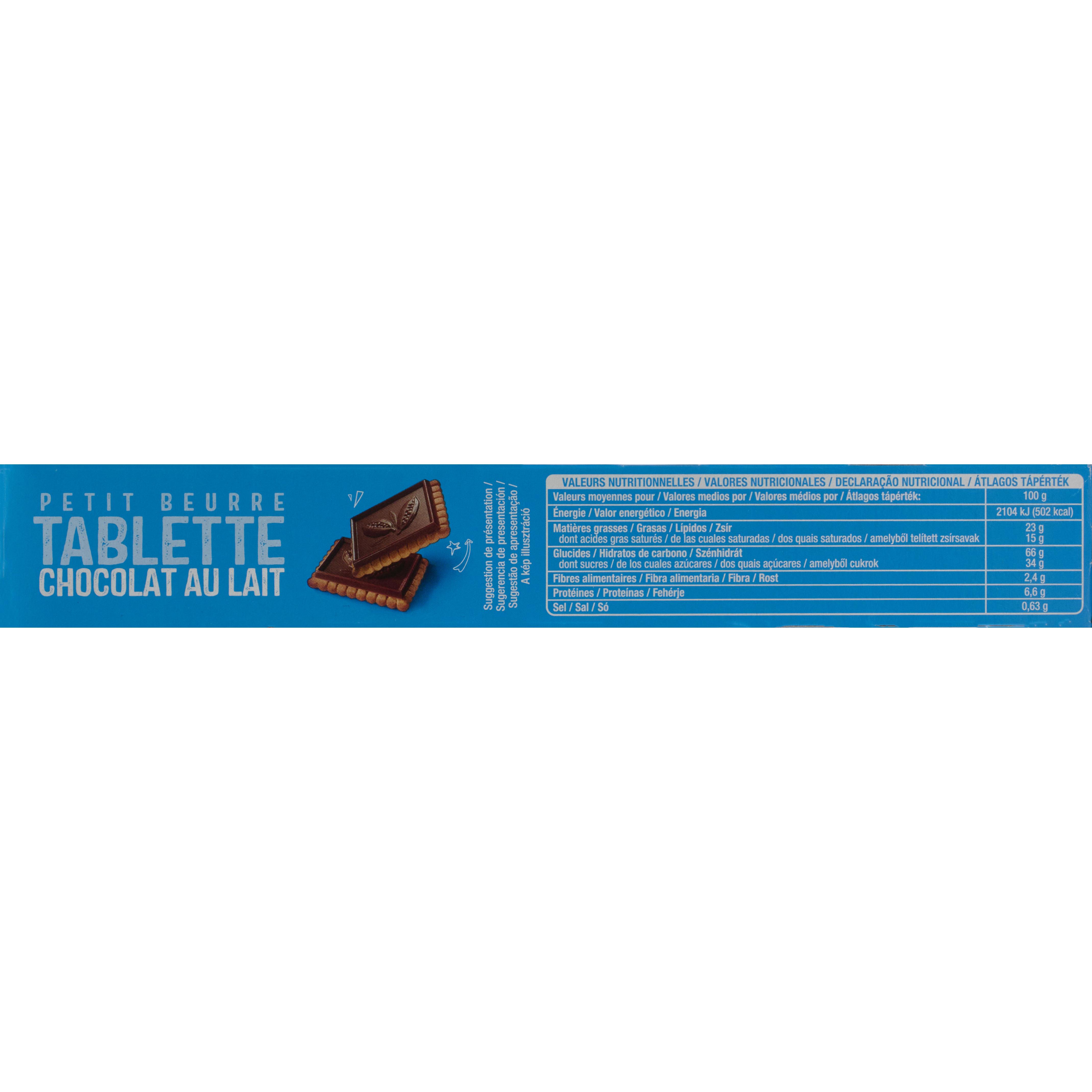 Voir la diapositive 3 : AUCHAN Biscuits petit beurre au chocolat au lait 4x150g
