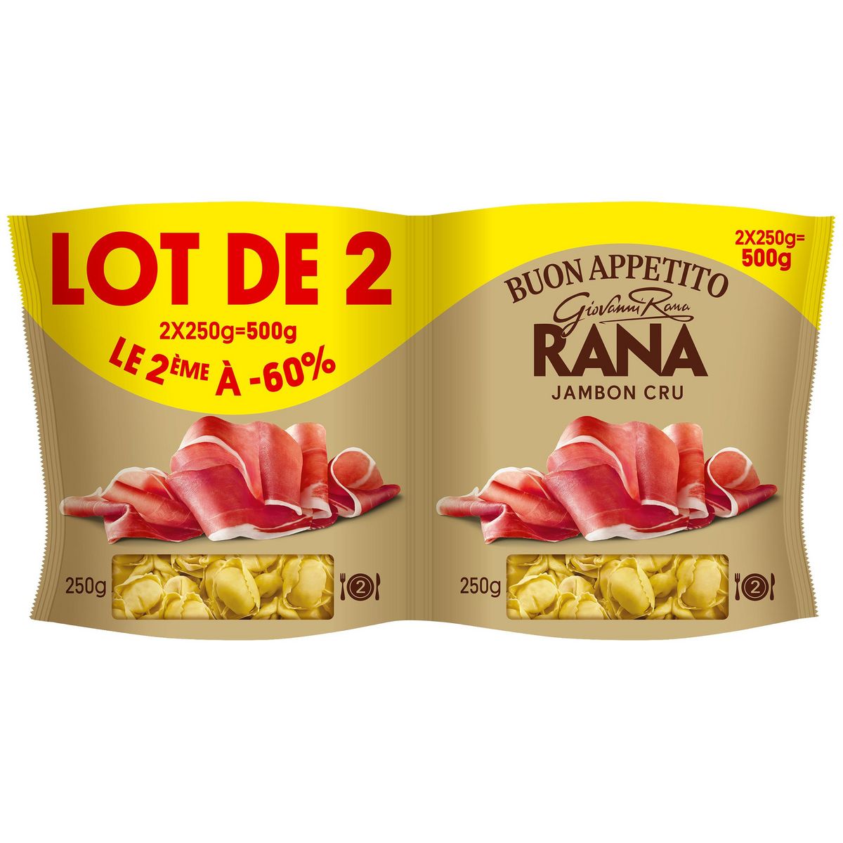 RANA Cappelletti au jambon cru 4 parts 2x250g le 2ème à 60%